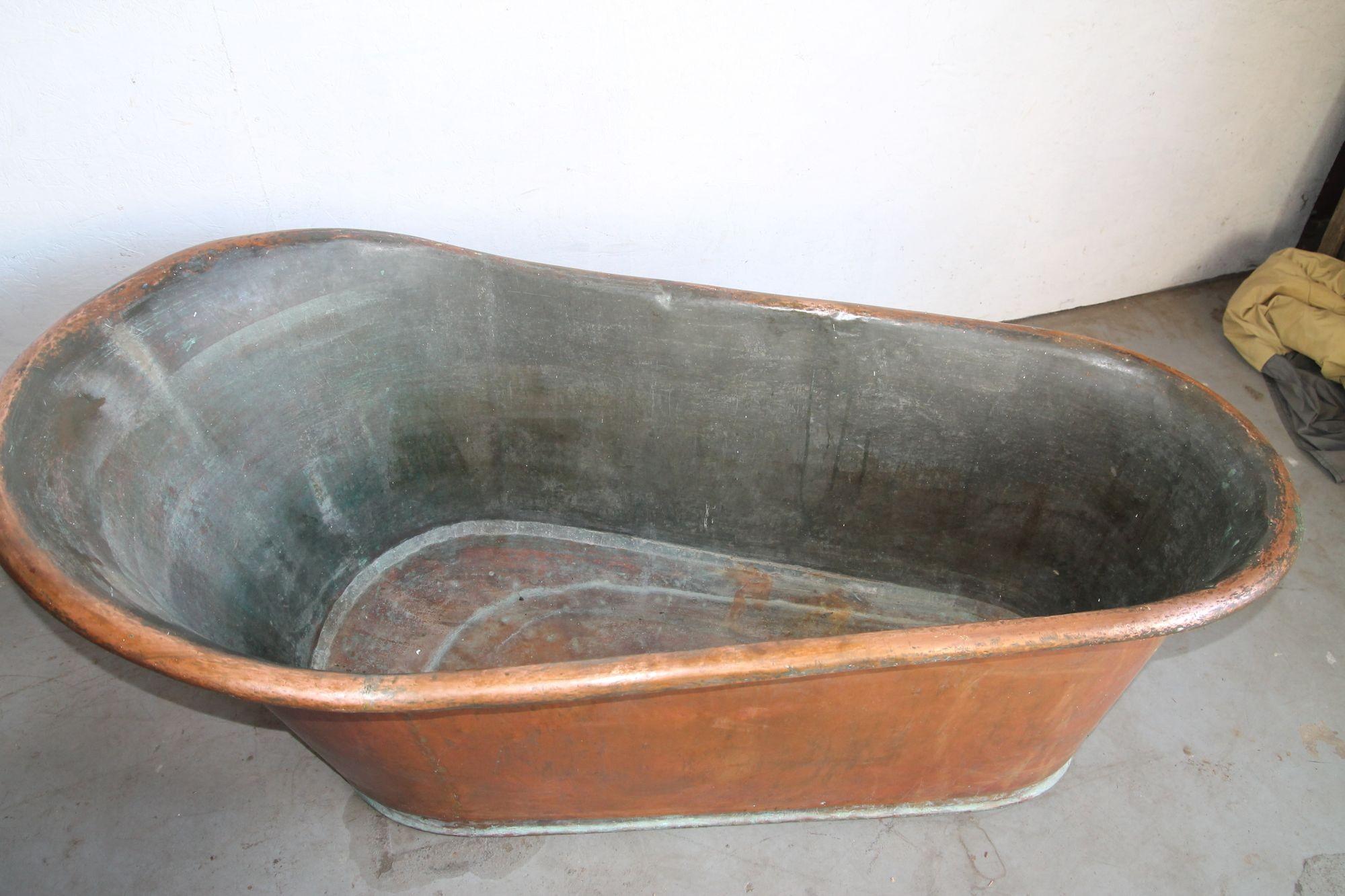 Mexican Vintage Copper Bathtub.