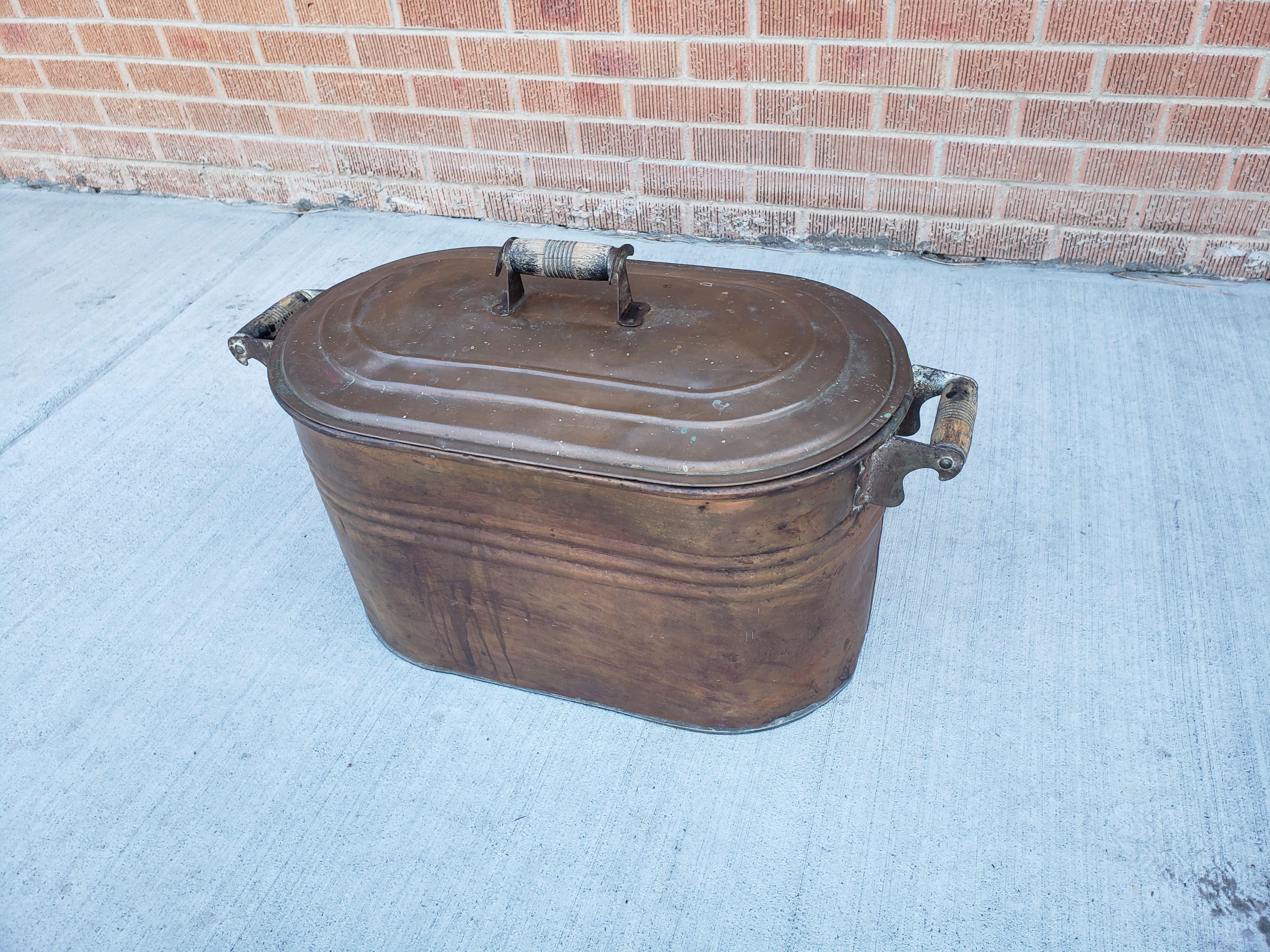 antique copper bin