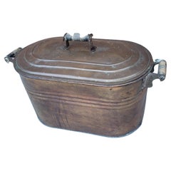 Boîte en cuivre vintage avec couvercle