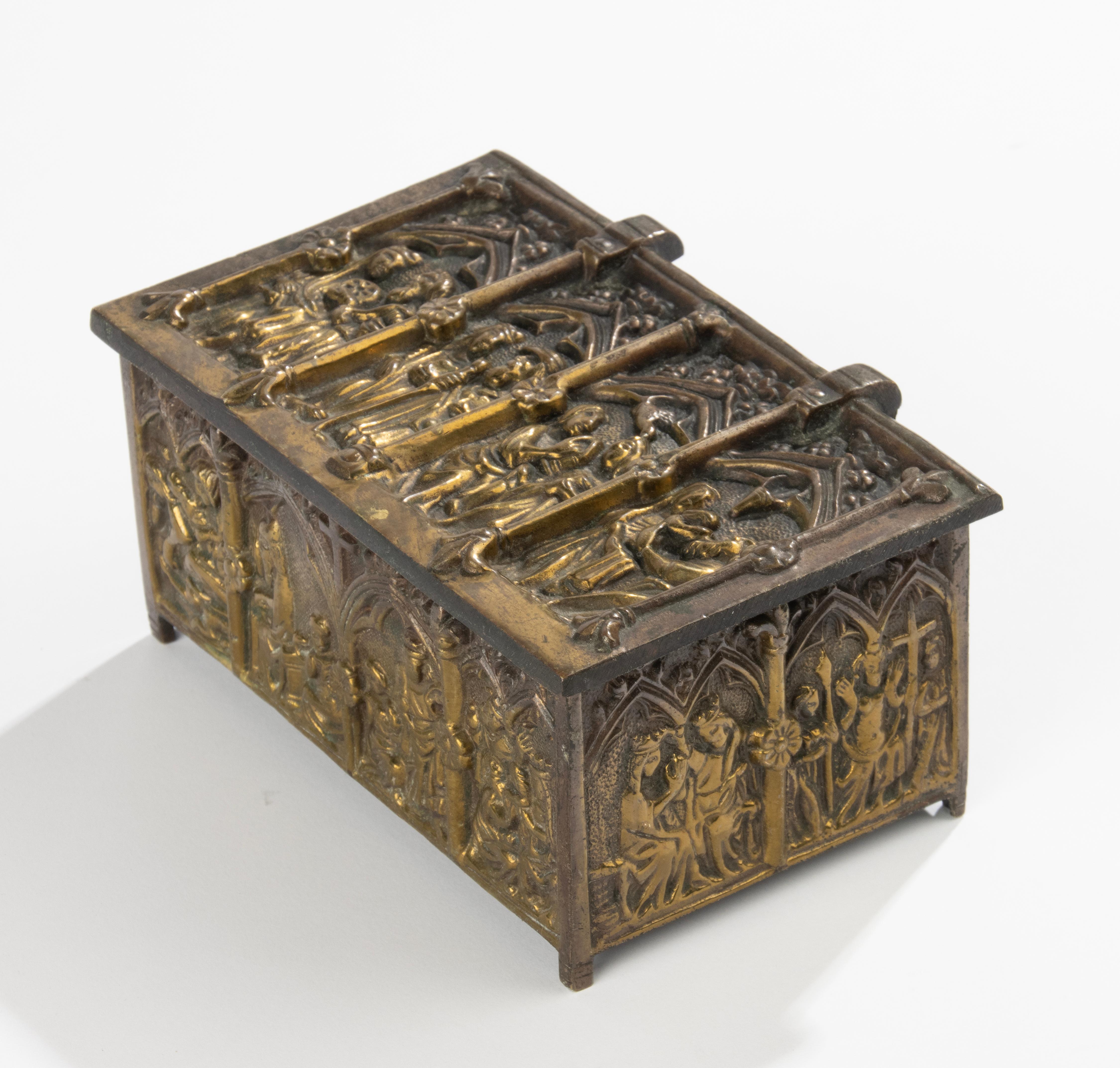 Early 20th Century Brass Box - Gothic Style  For Sale 9