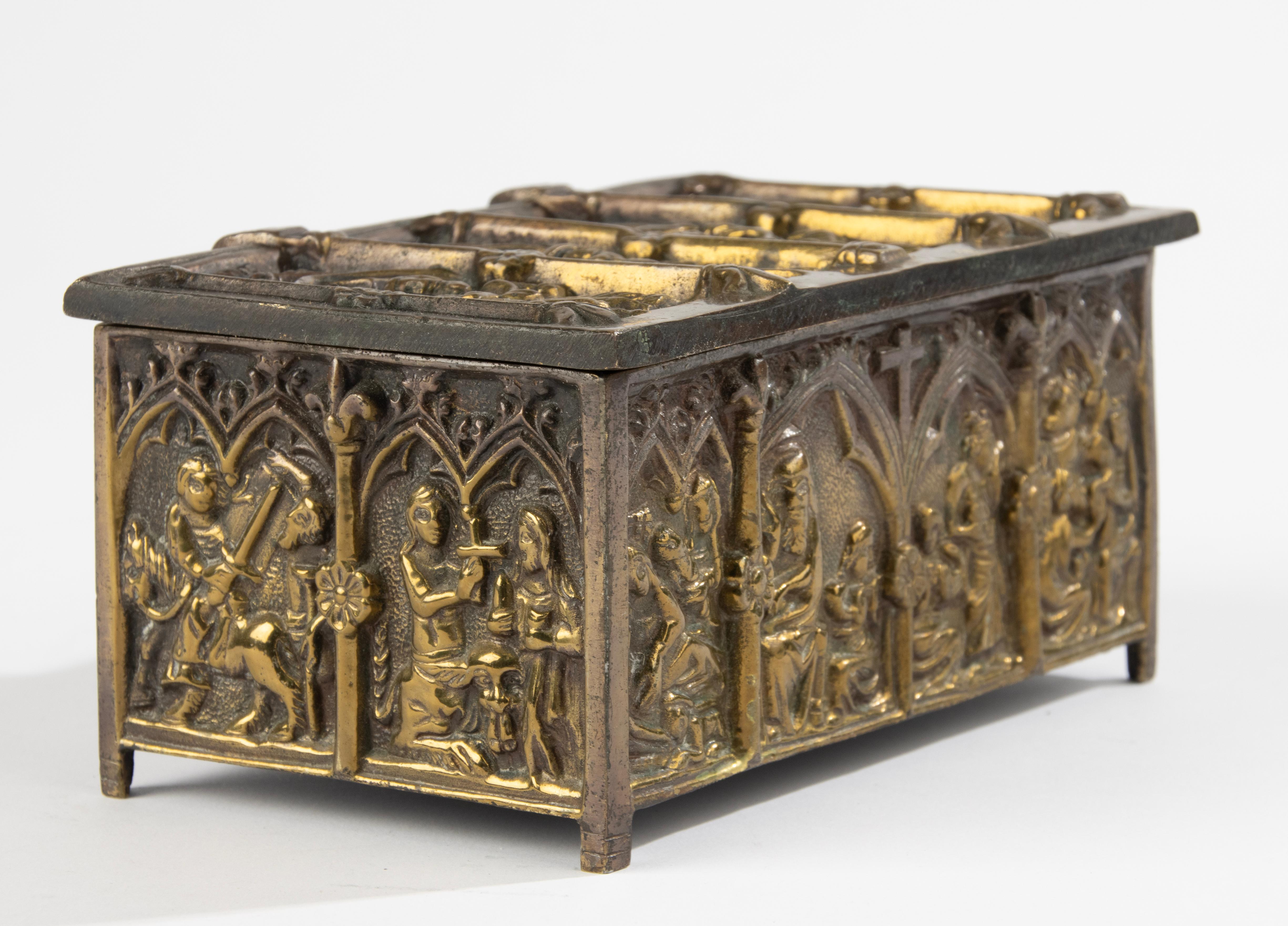 Early 20th Century Brass Box - Gothic Style 9