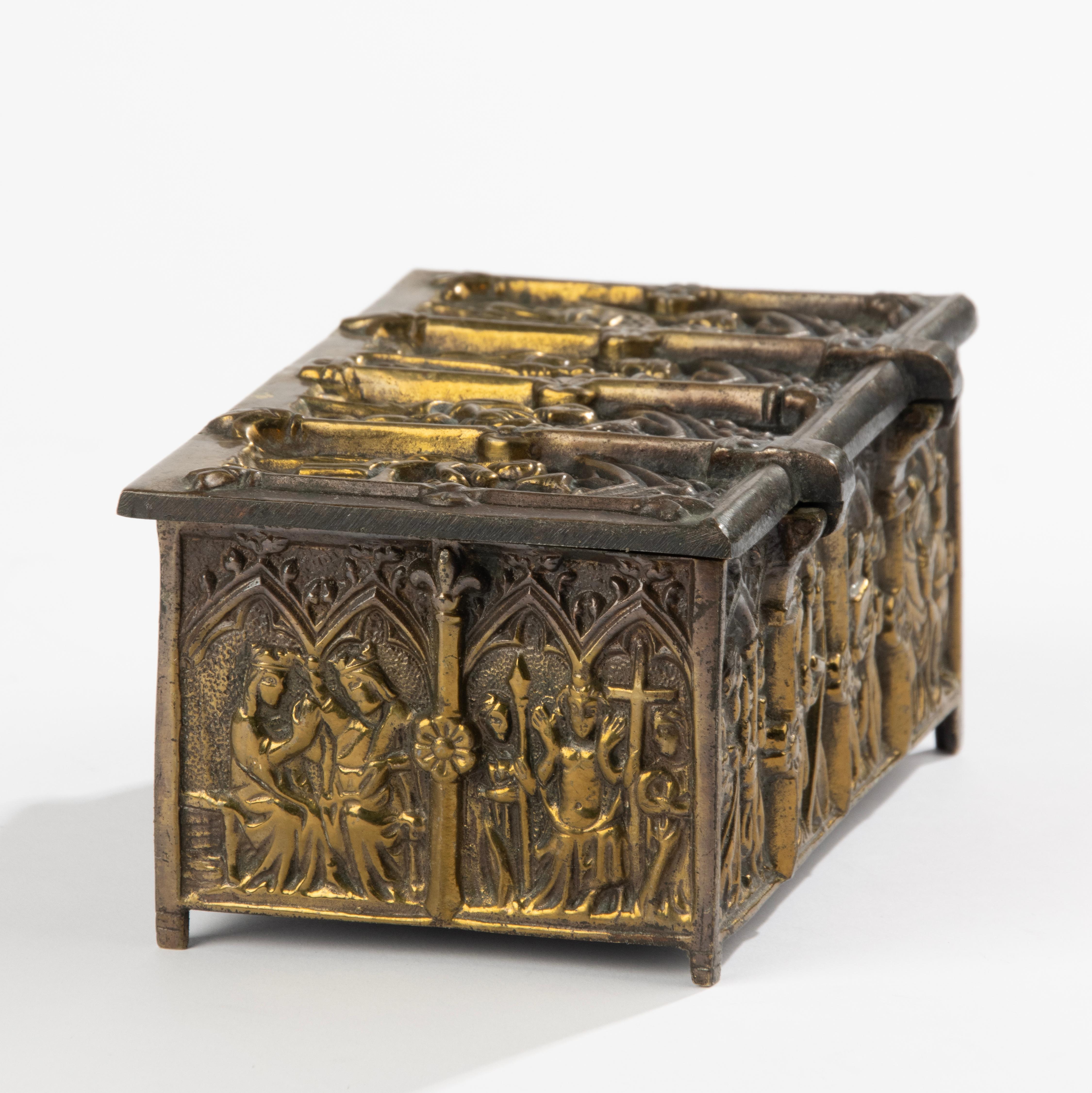 Early 20th Century Brass Box - Gothic Style  For Sale 14