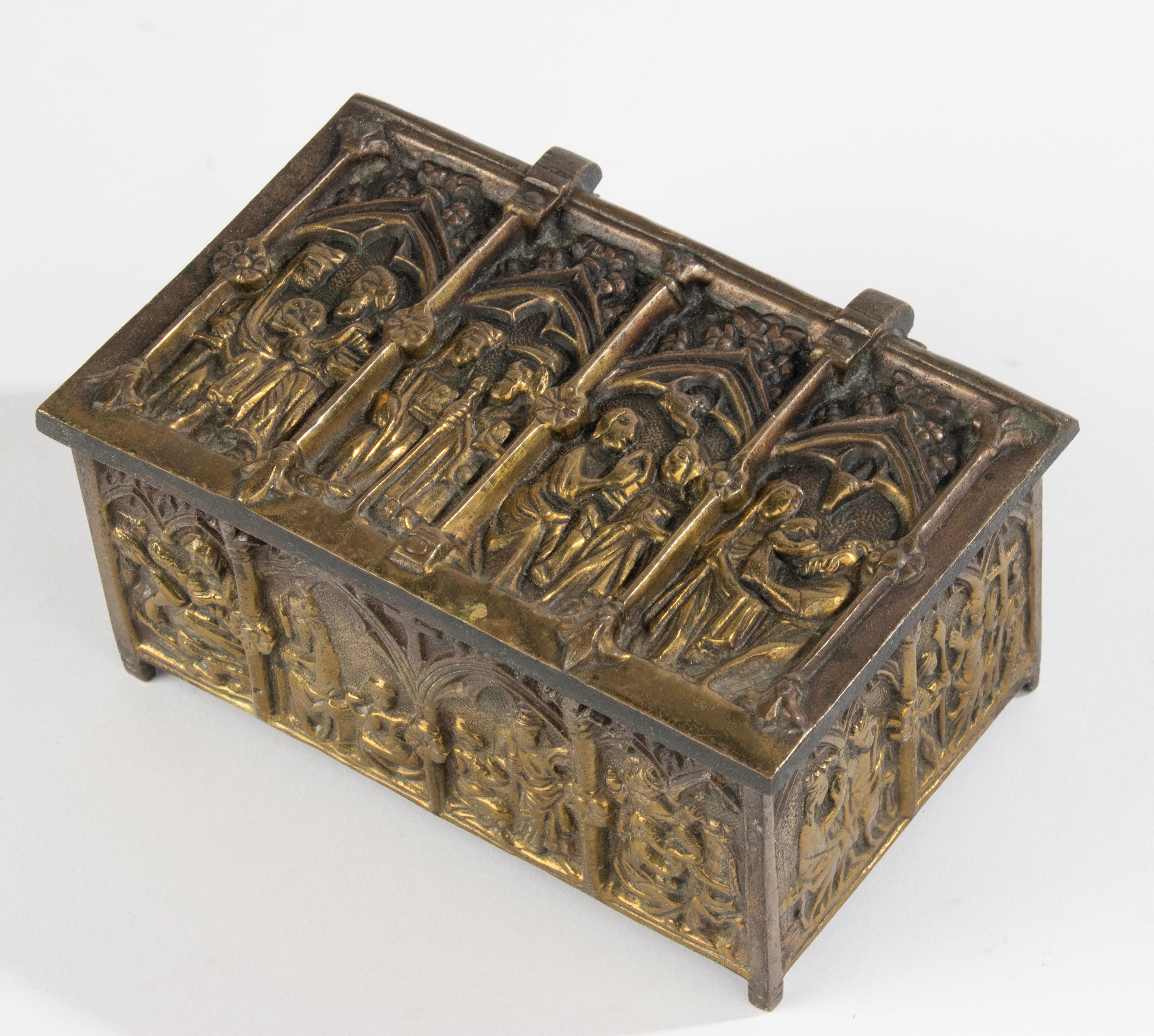 Early 20th Century Brass Box - Gothic Style  For Sale 2