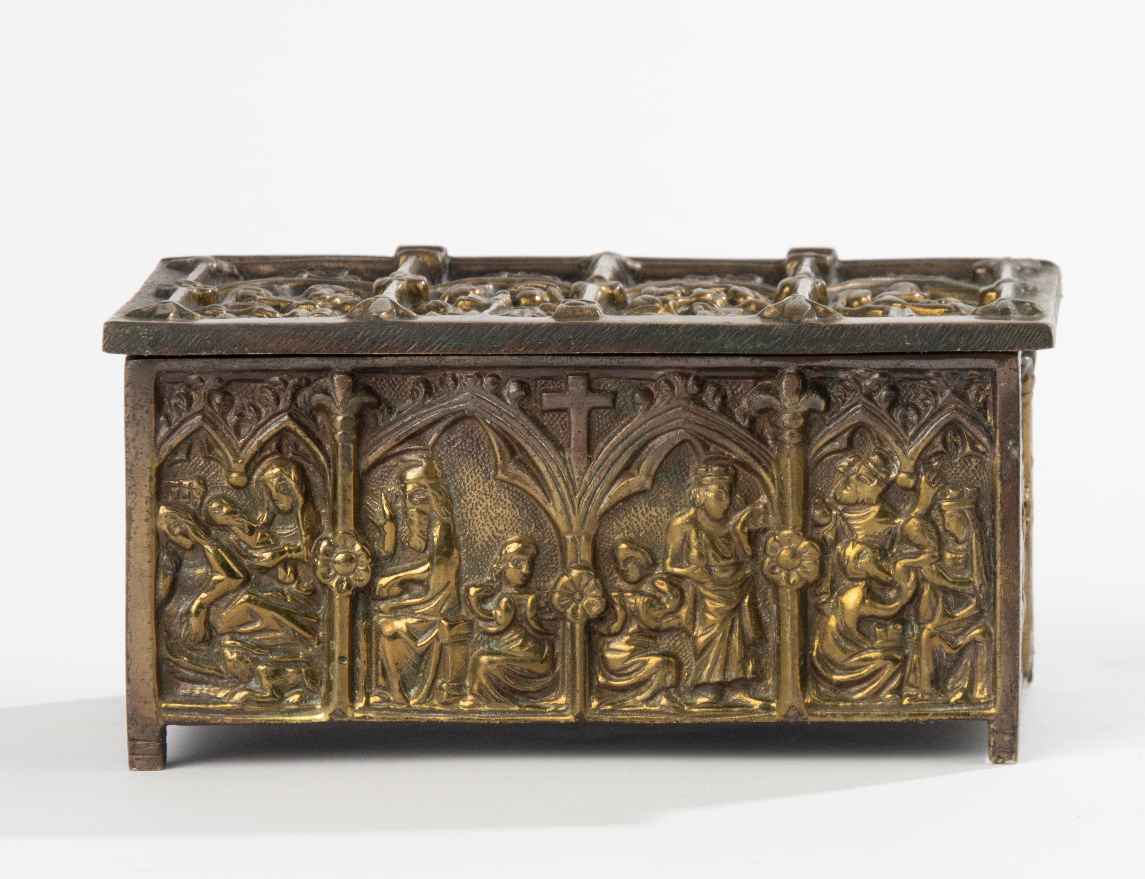 Early 20th Century Brass Box - Gothic Style 3