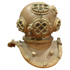 Vintage Copper, Brass & Glass Authentic Diver's Helmet Model
