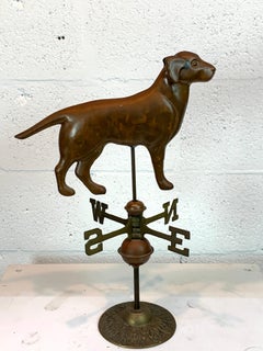Vintage Copper and Brass Table Top Model of a Weathervane