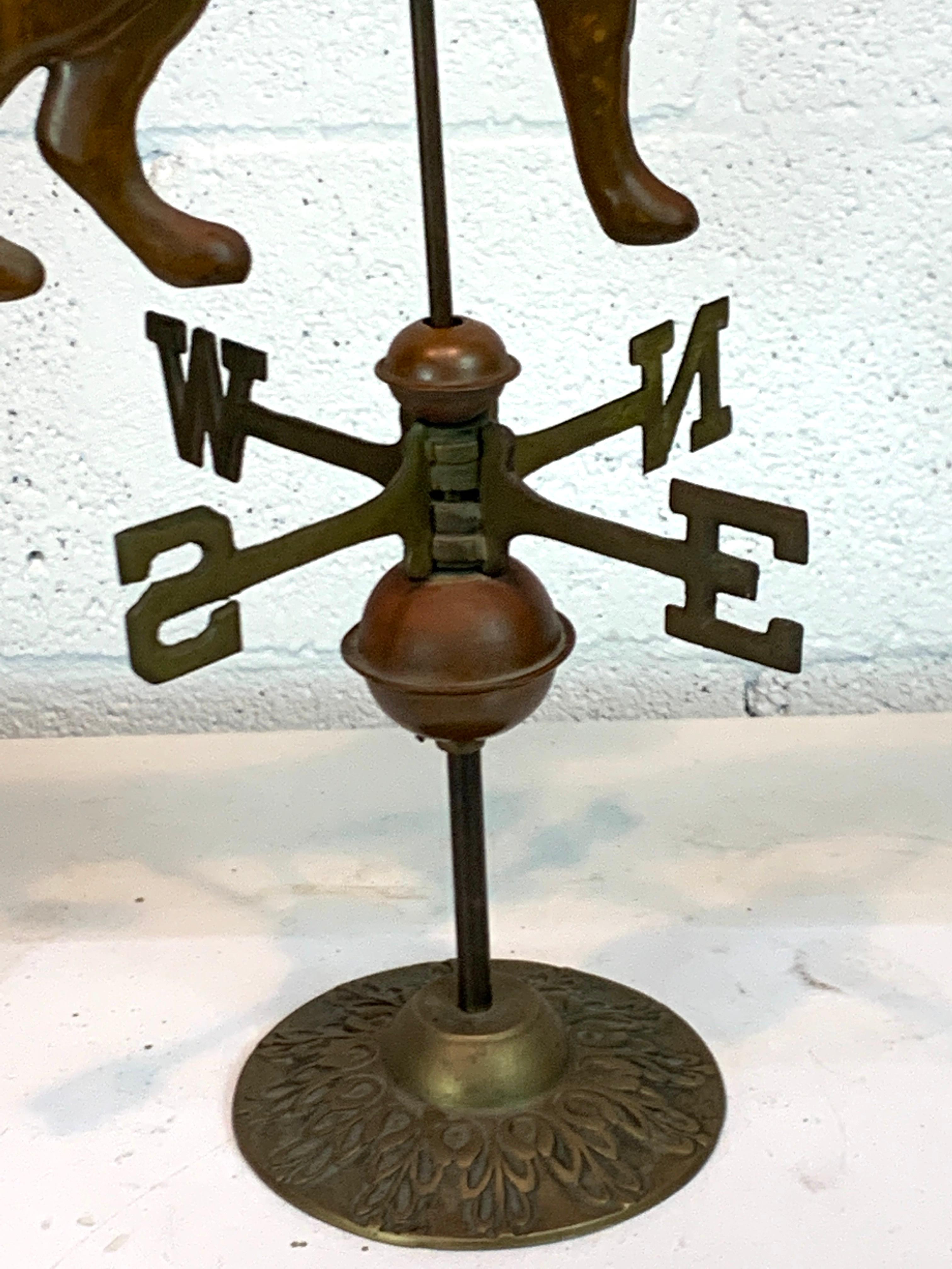 Victorian Vintage Copper and Brass Table Top Model of a Weathervane For Sale