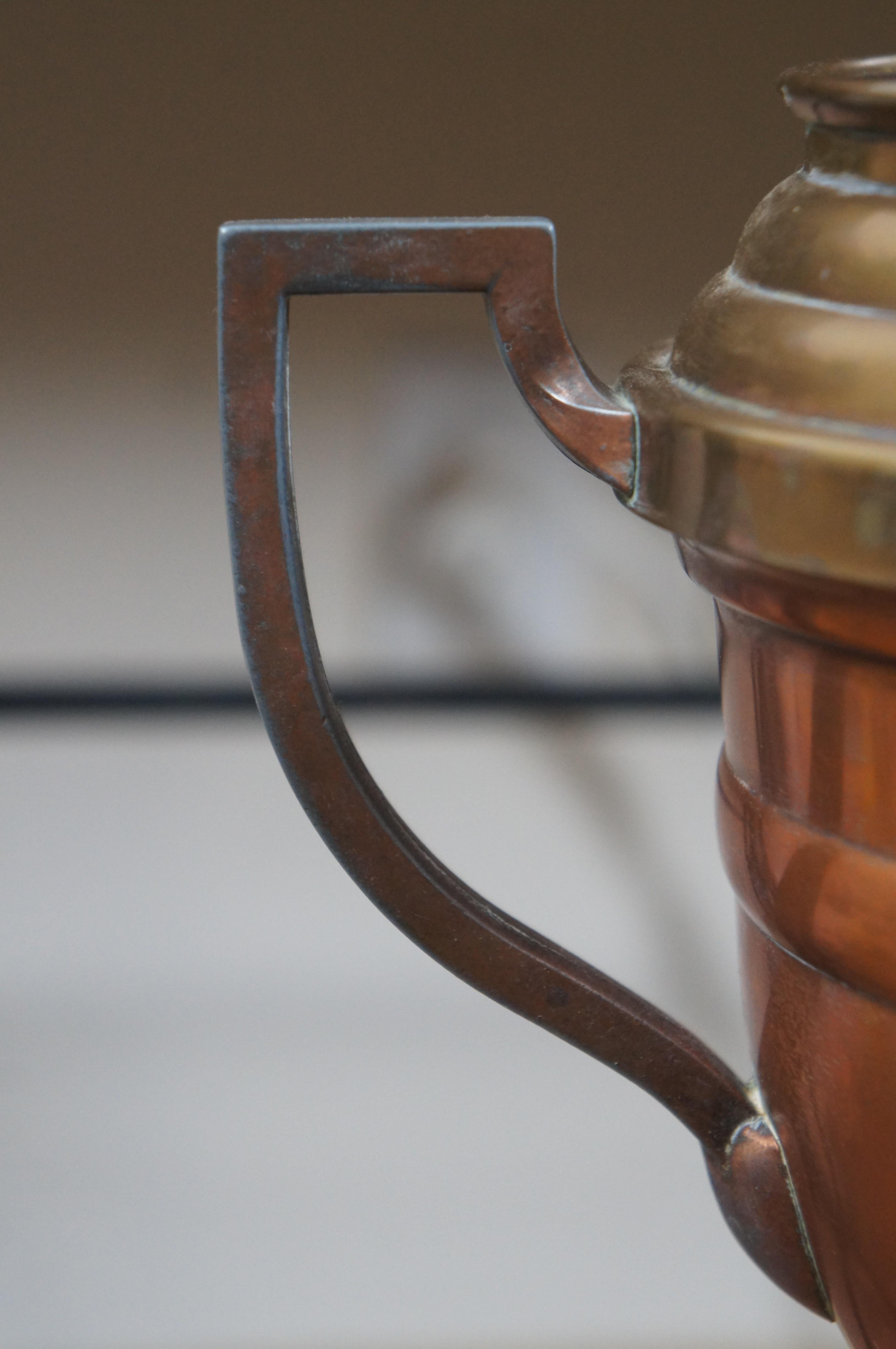 Vintage Copper & Brass Trophy Urn Champagne Wine Ice Bucket Cooler Stand 2