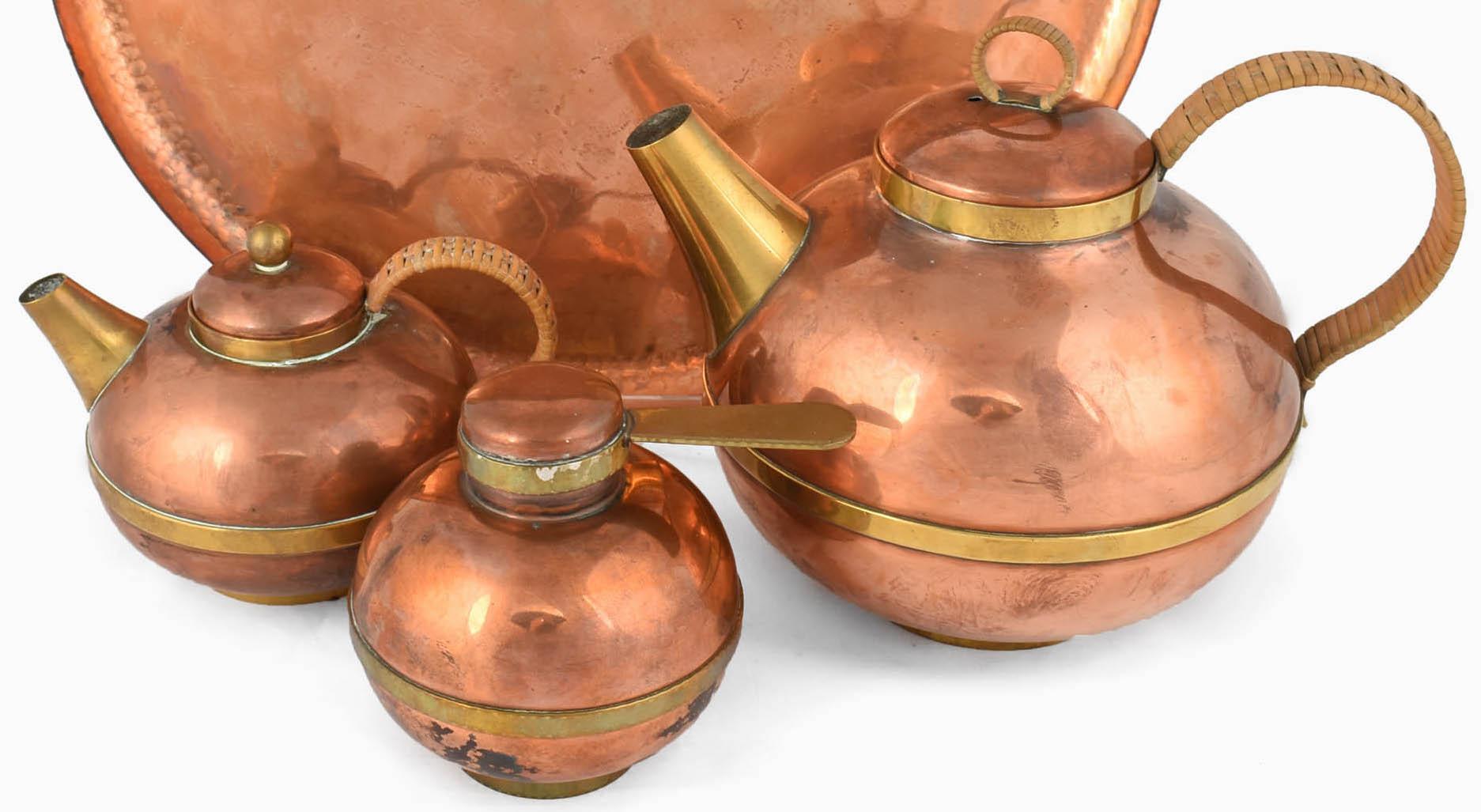Vintage Copper Coffee Set by Harald Buchrucker - Germany 1950s In Good Condition For Sale In Roma, IT