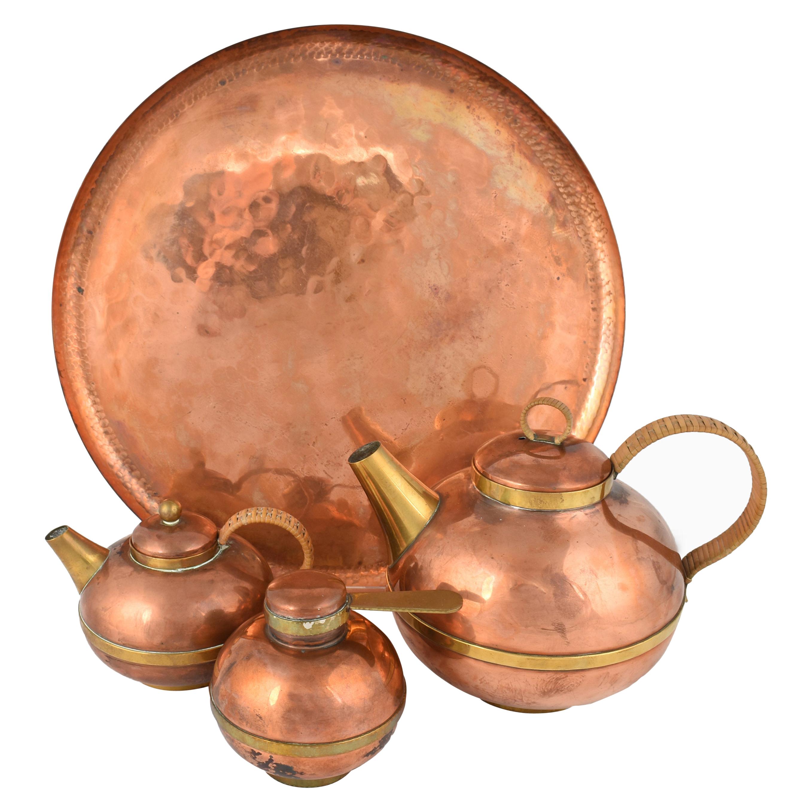 Vintage Copper Coffee Set by Harald Buchrucker - Germany 1950s For Sale