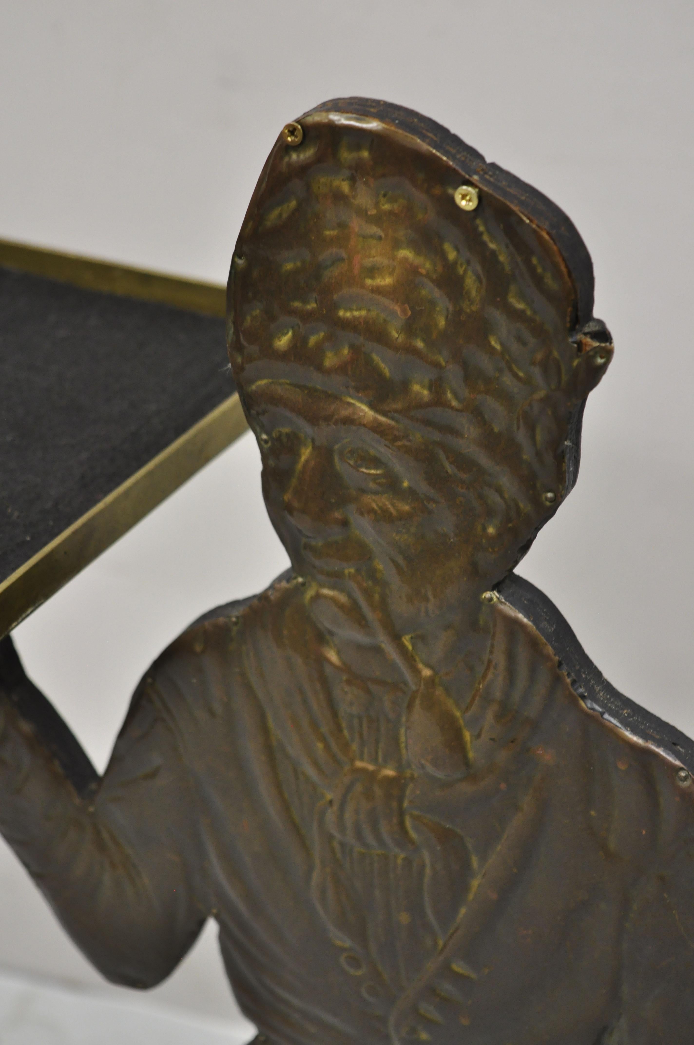 Vintage Copper Dutch Man Figure Entry Hall Key Change Dish Stand Holder For Sale 2