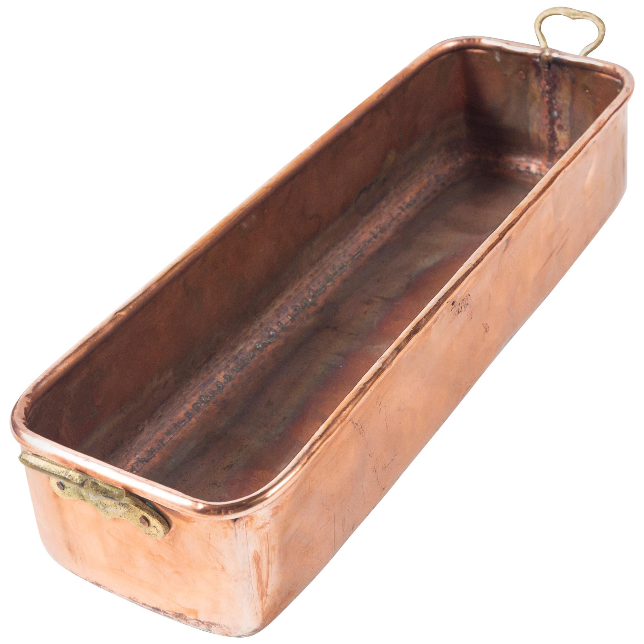 Vintage Copper Fish Pan, Early 20th Century