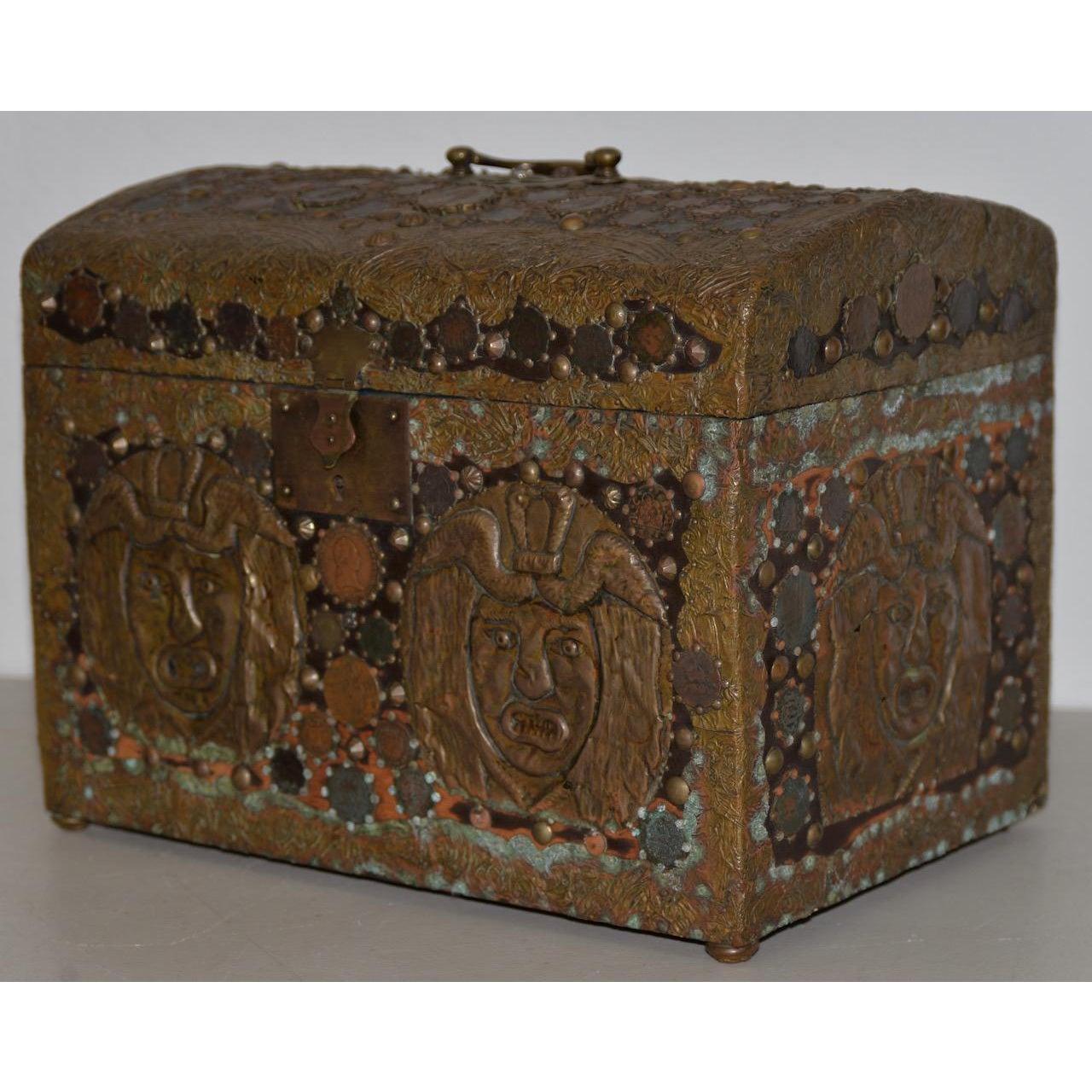 Vintage Copper Folk Art Box, circa 1940s 2