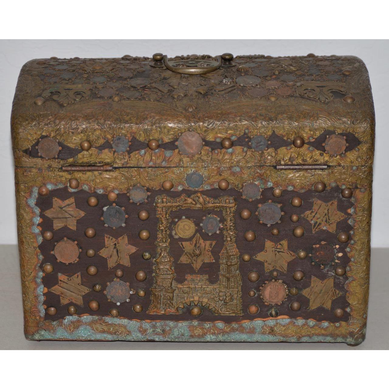 Vintage Copper Folk Art Box, circa 1940s 3