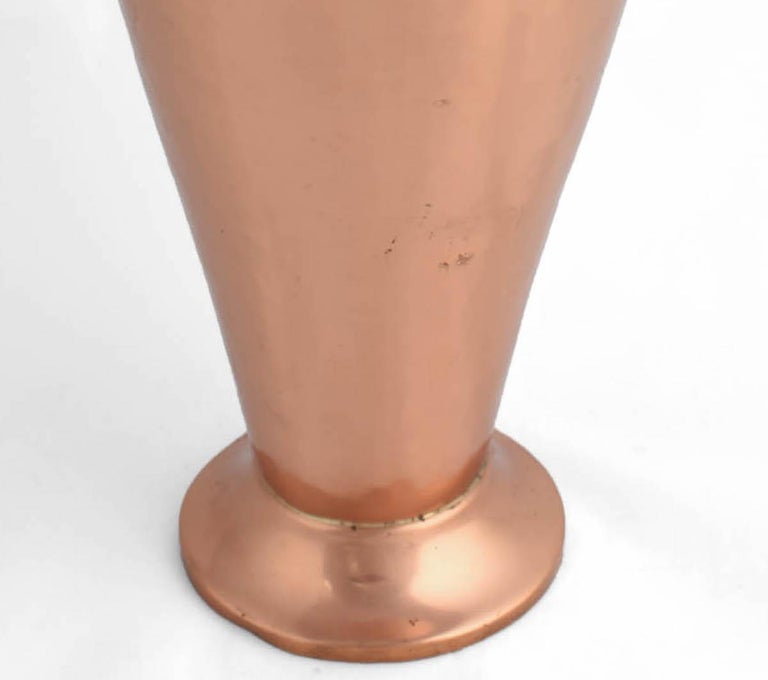 German Vintage Copper High Vase by Eugen Zint, 1960s