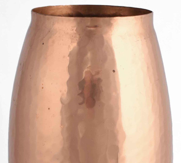 Vintage Copper High Vase by Eugen Zint, 1960s In Good Condition In Roma, IT