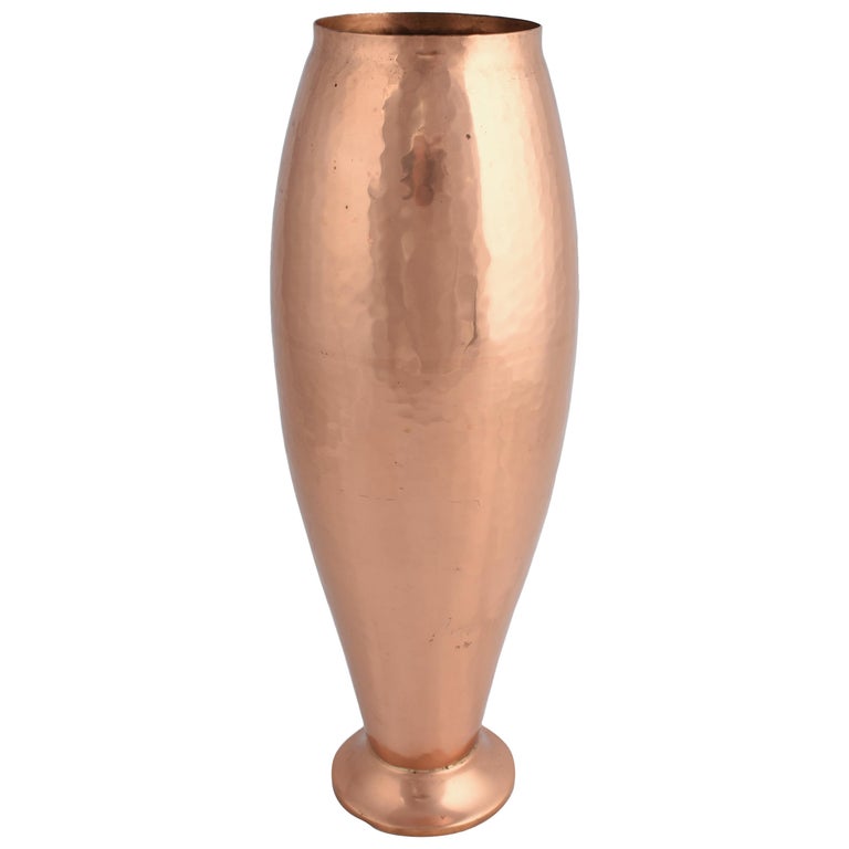 Vintage Copper High Vase by Eugen Zint, 1960s