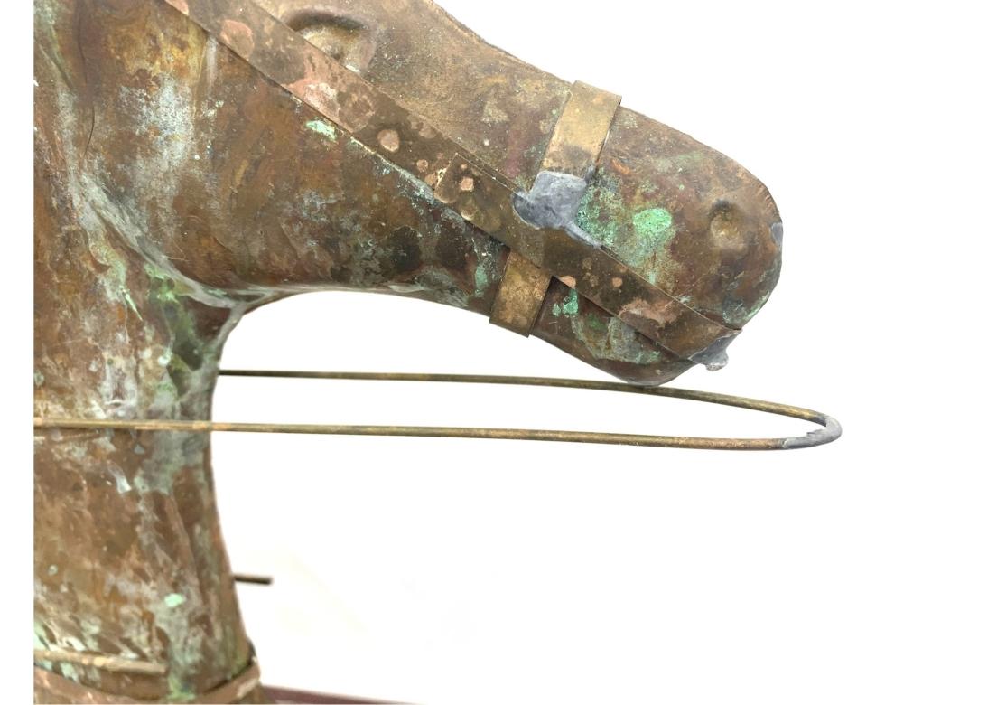 20ième siècle Girouette vintage en cuivre pour cheval et Sulky en vente