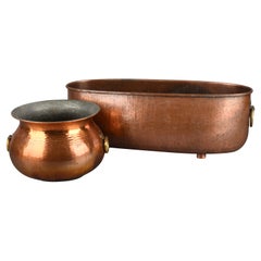 Retro Copper Jardinière and Pot by Eugen Zint, Germany, 1950s