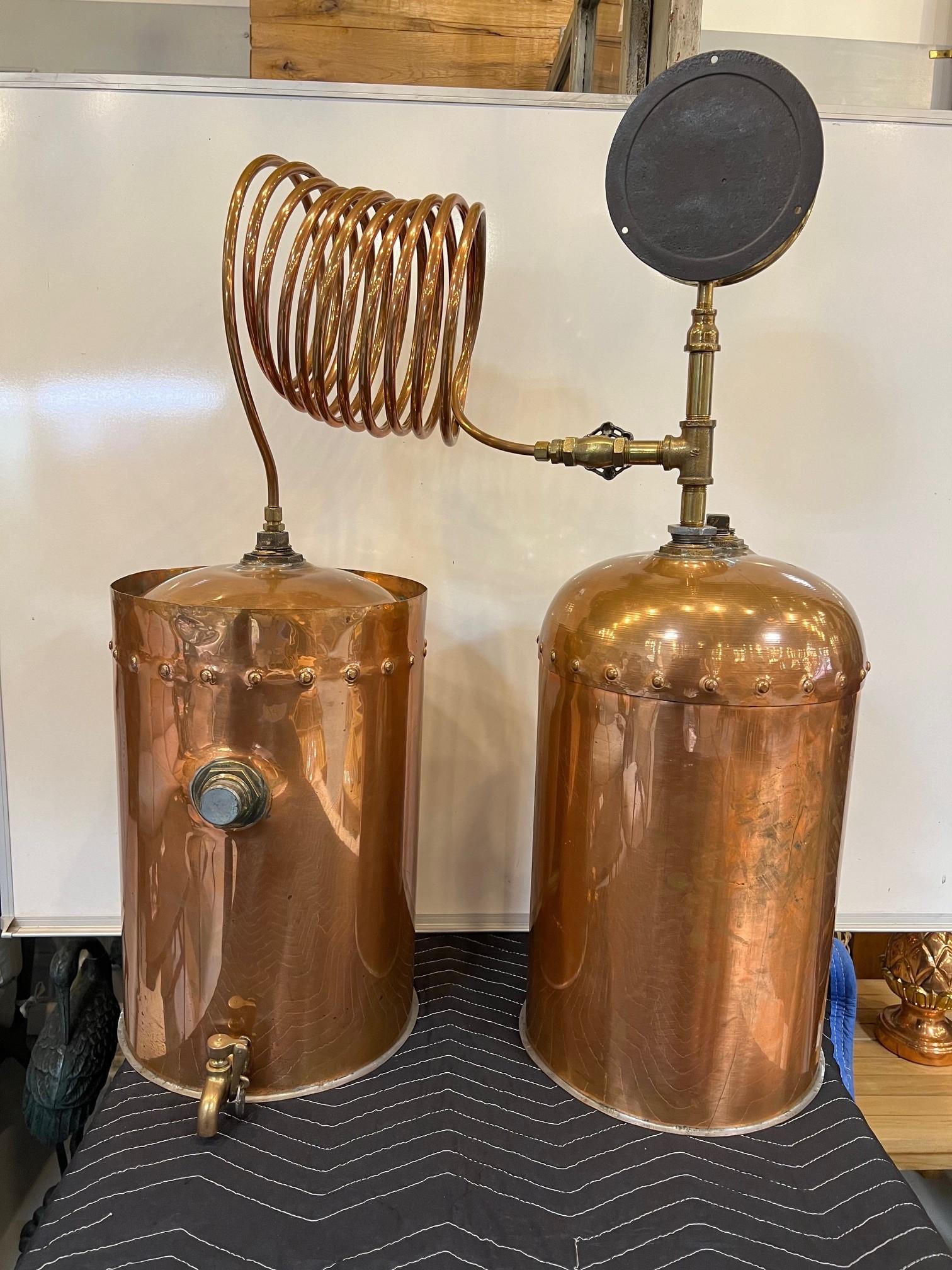 Vintage Copper Moonshine Whiskey Distiller, Still Dahlquist MFG. Co. 25 Gallon   For Sale 12