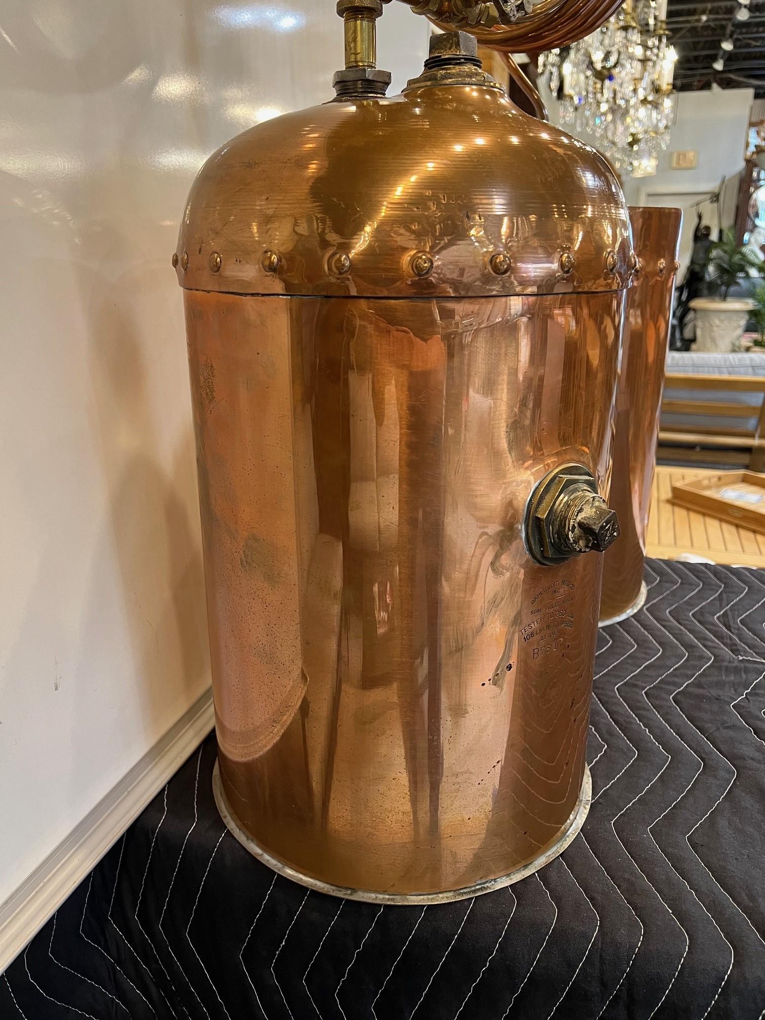 Vintage Copper Moonshine Whiskey Distiller, Still Dahlquist MFG. Co. 25 Gallon   For Sale 11