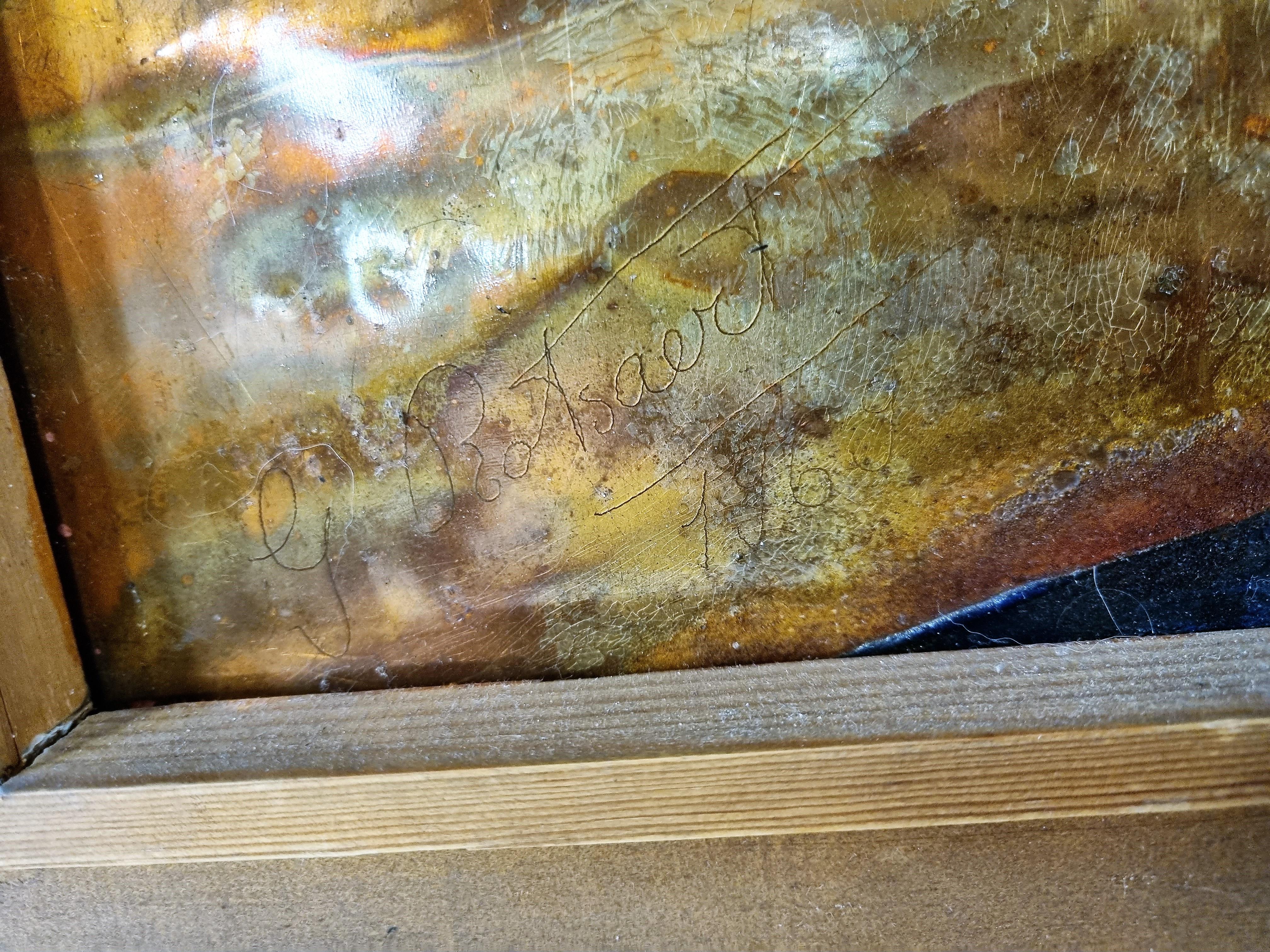 Vintage-Kupfergemälde von Germain Rotsaert, 1960er Jahre (Brutalismus) im Angebot