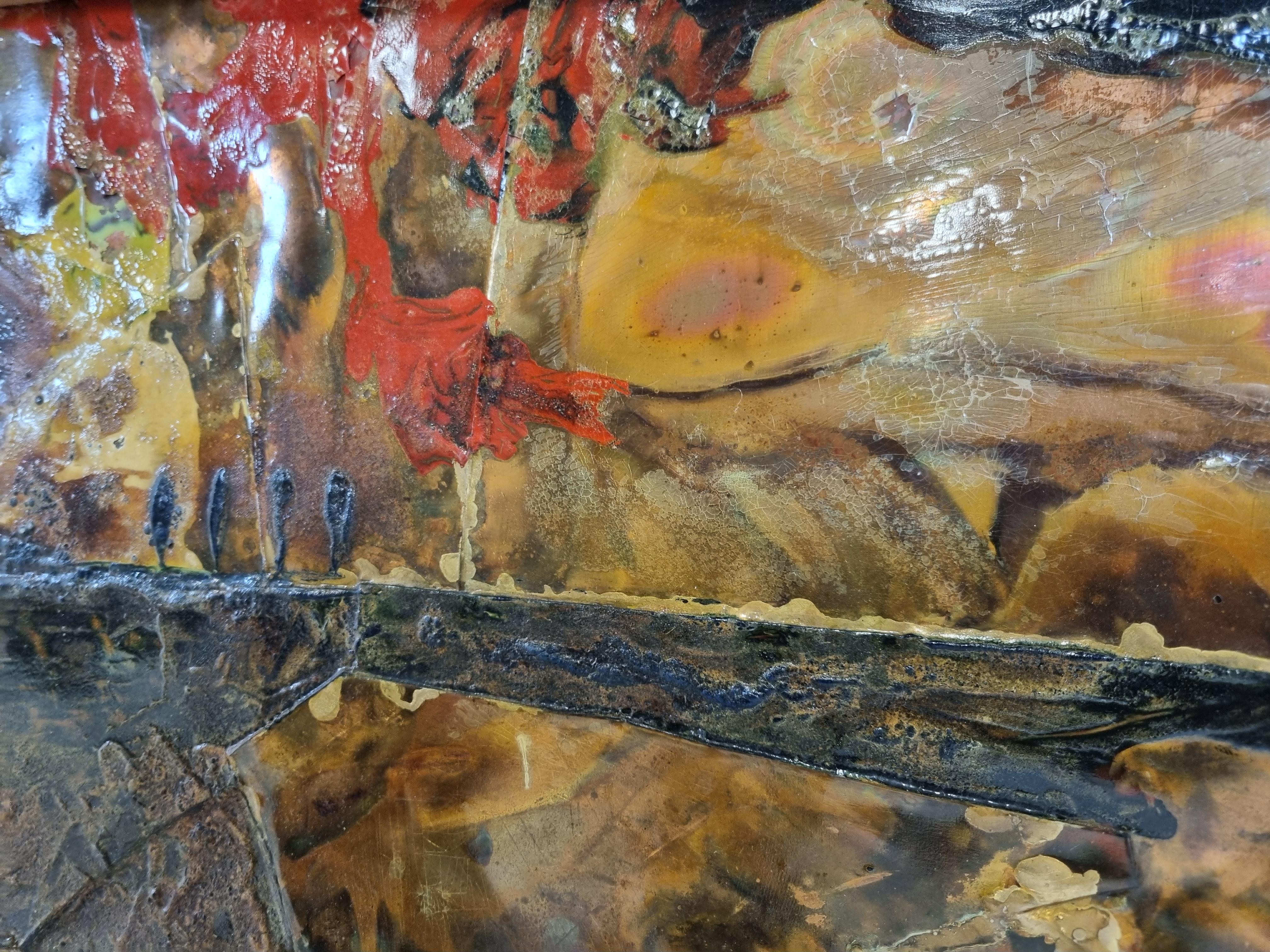 Vintage-Kupfergemälde von Germain Rotsaert, 1960er Jahre im Angebot 1