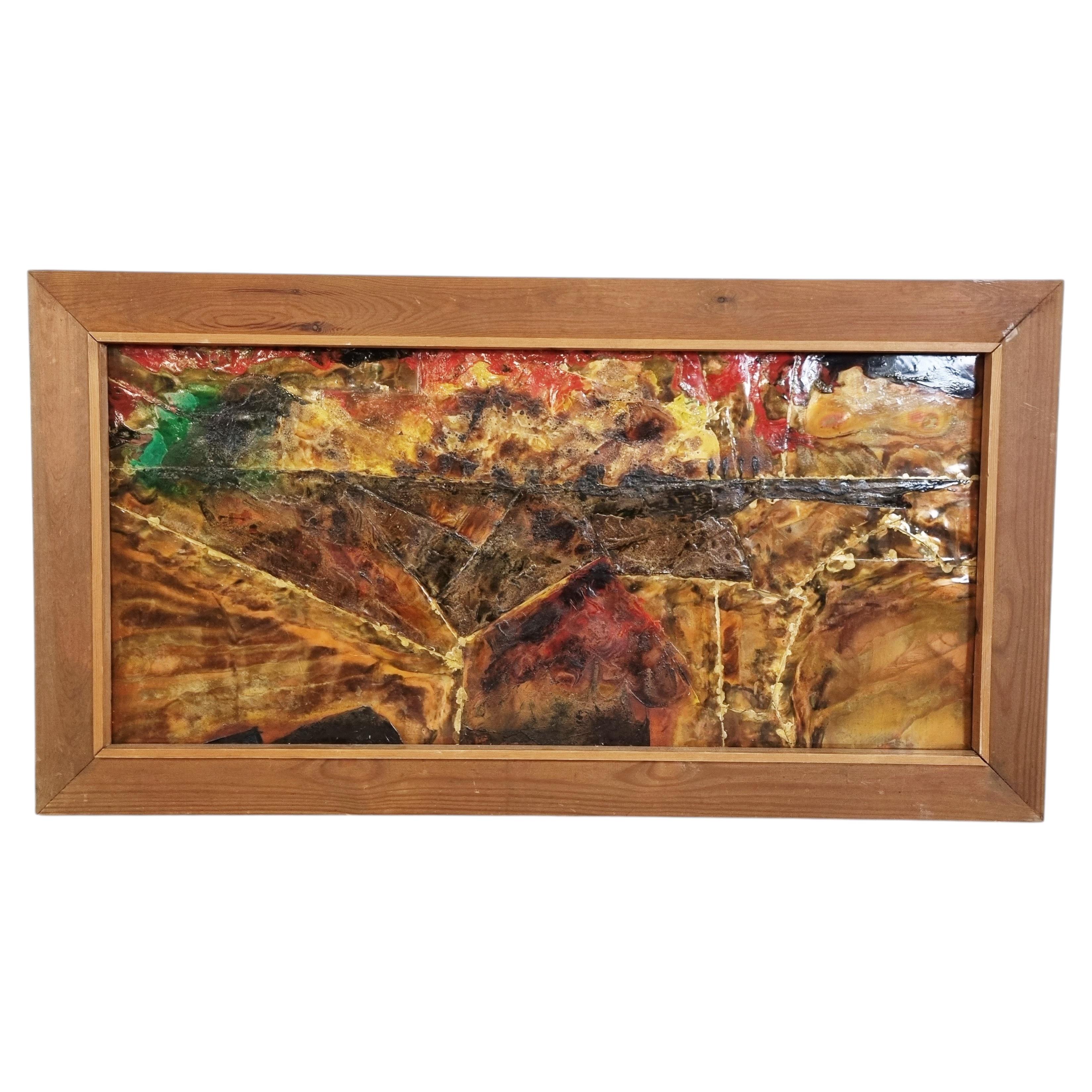 Vintage Copper Painting by Germain Rotsaert, 1960s