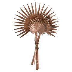Vintage Copper Palm Leaf Wall Sconce