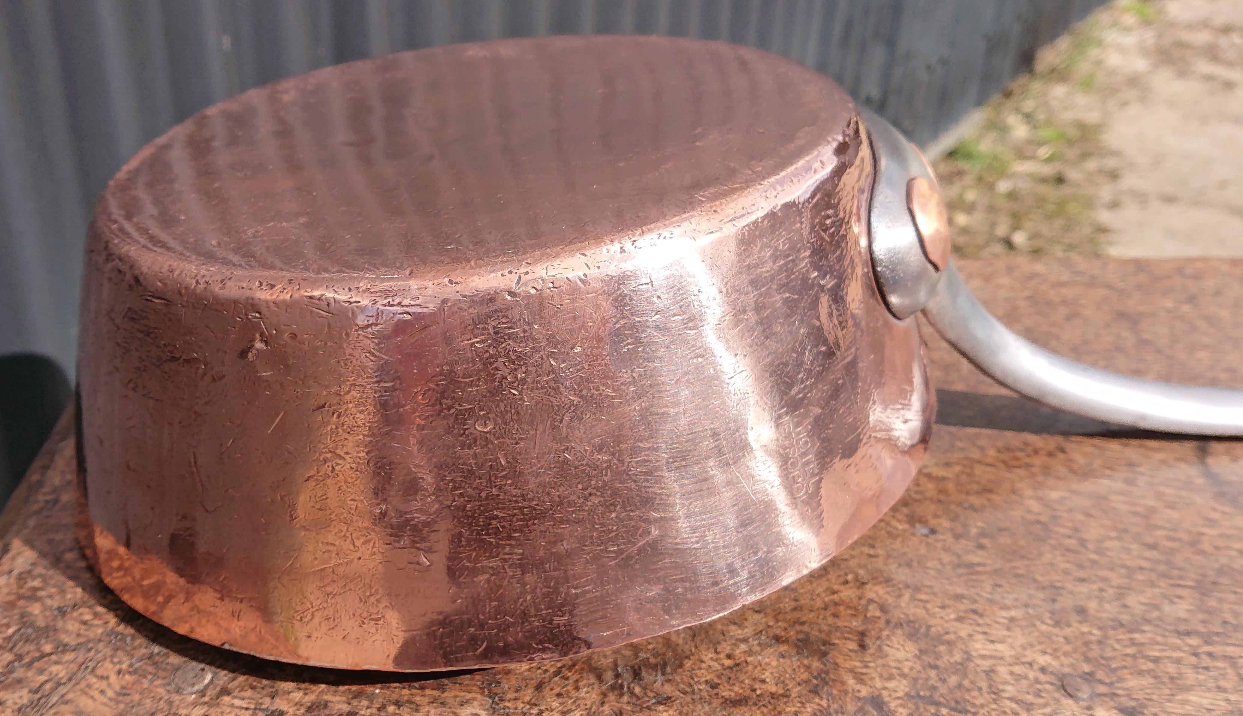 Vintage Copper Pan by J & E Gaillard for the Metropole Hotel Paris 9