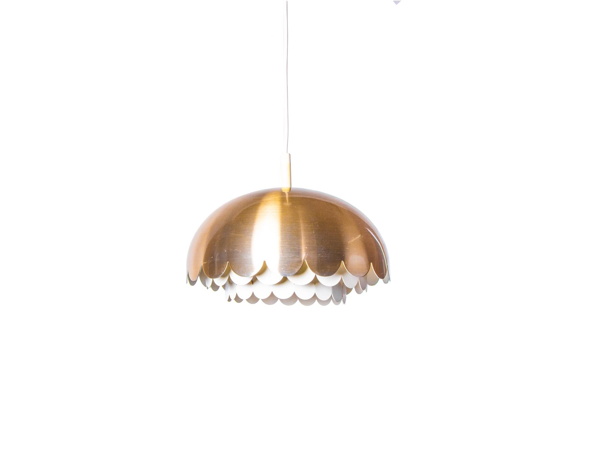 Vintage Design Copper Pendant Light by Doria, Germany, 1960s In Good Condition In Niederdorfelden, Hessen