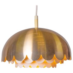 Lampe pendante en cuivre design vintage par Doria:: Allemagne:: années 1960