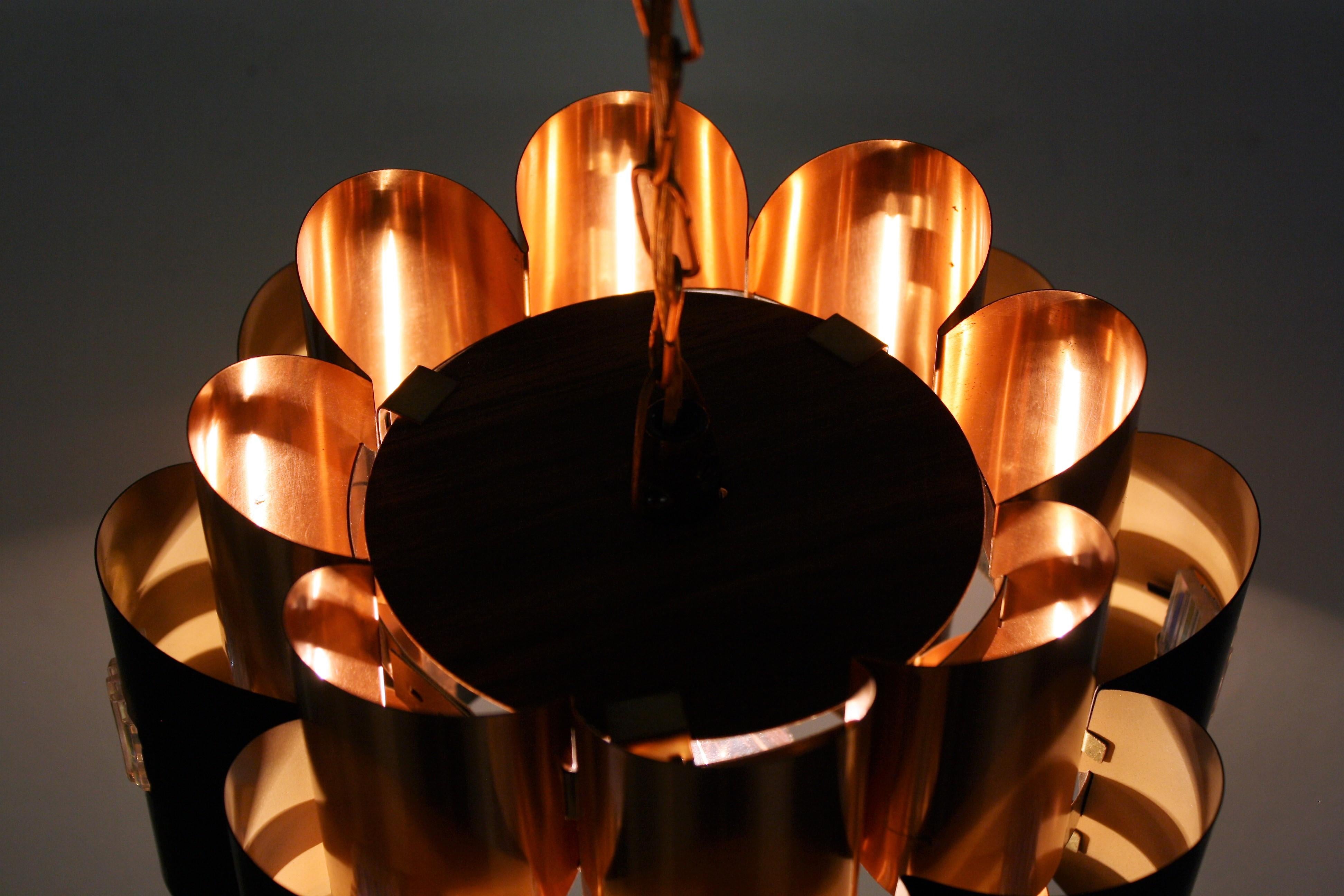 Vintage Copper Pendant Light by Werner Schou, 1960s 3