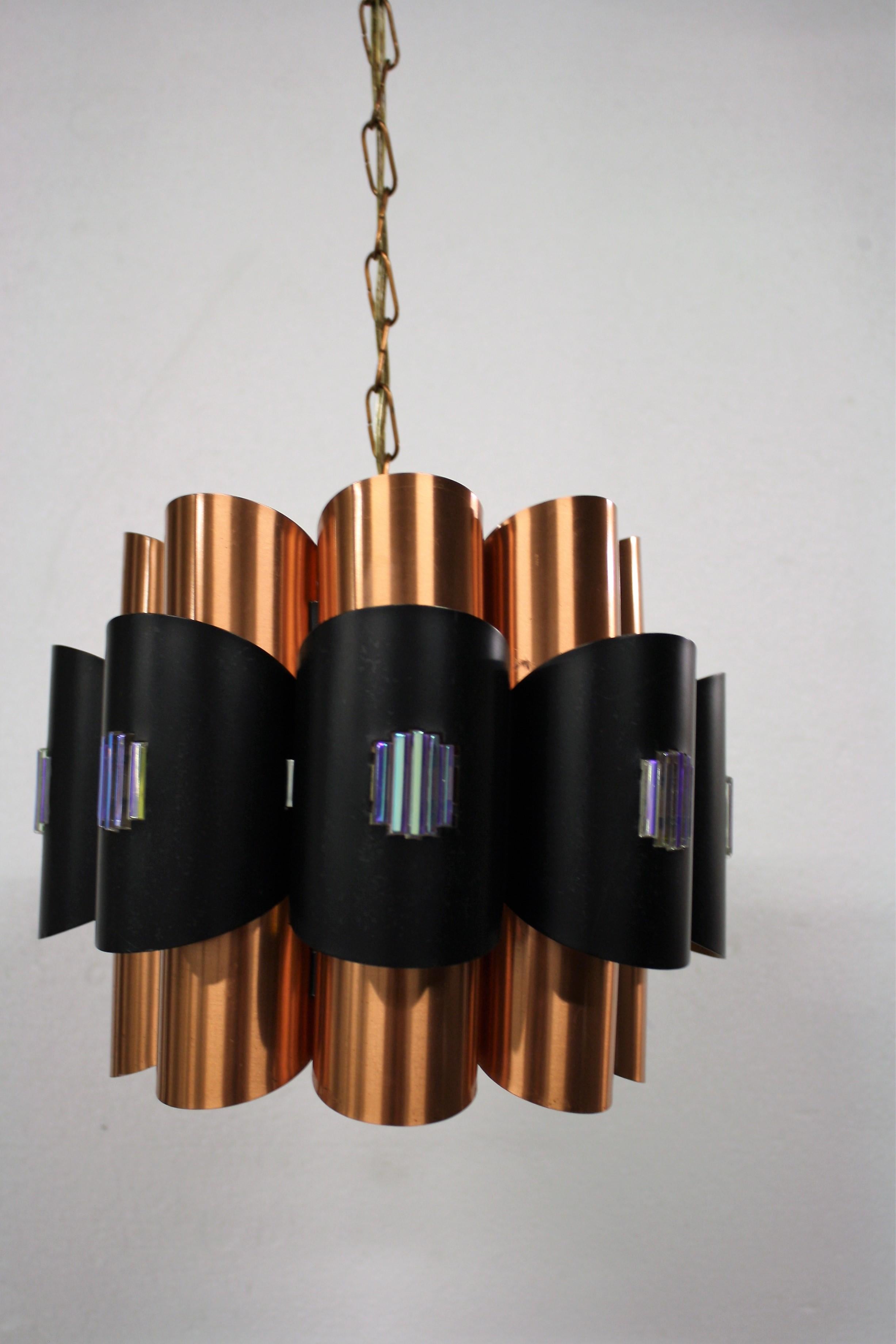 Scandinavian Modern Vintage Copper Pendant Light by Werner Schou, 1960s