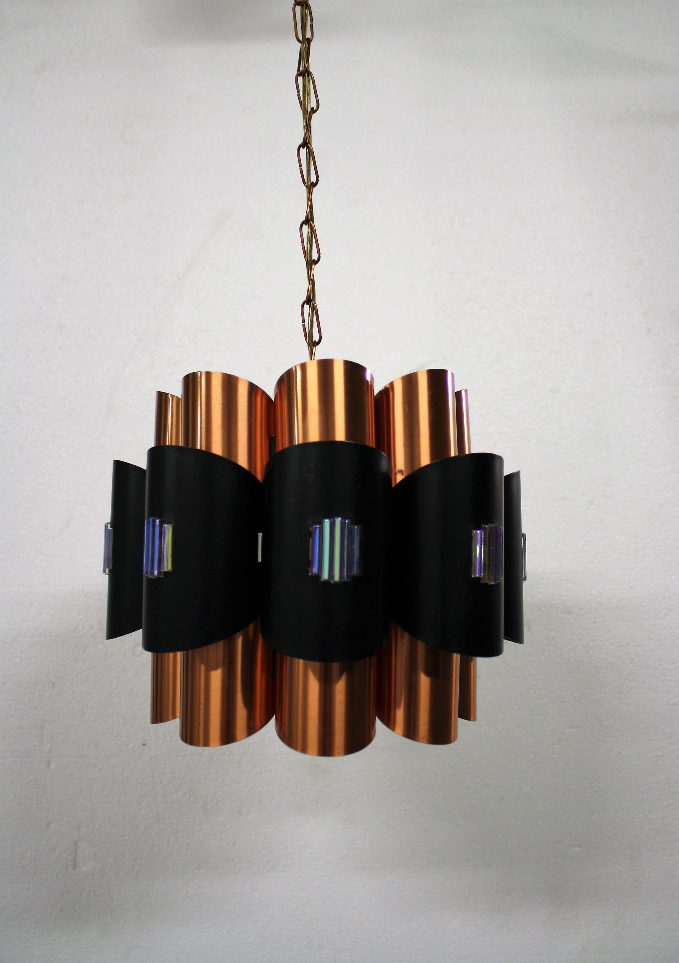 Danish Vintage Copper Pendant Light by Werner Schou, 1960s