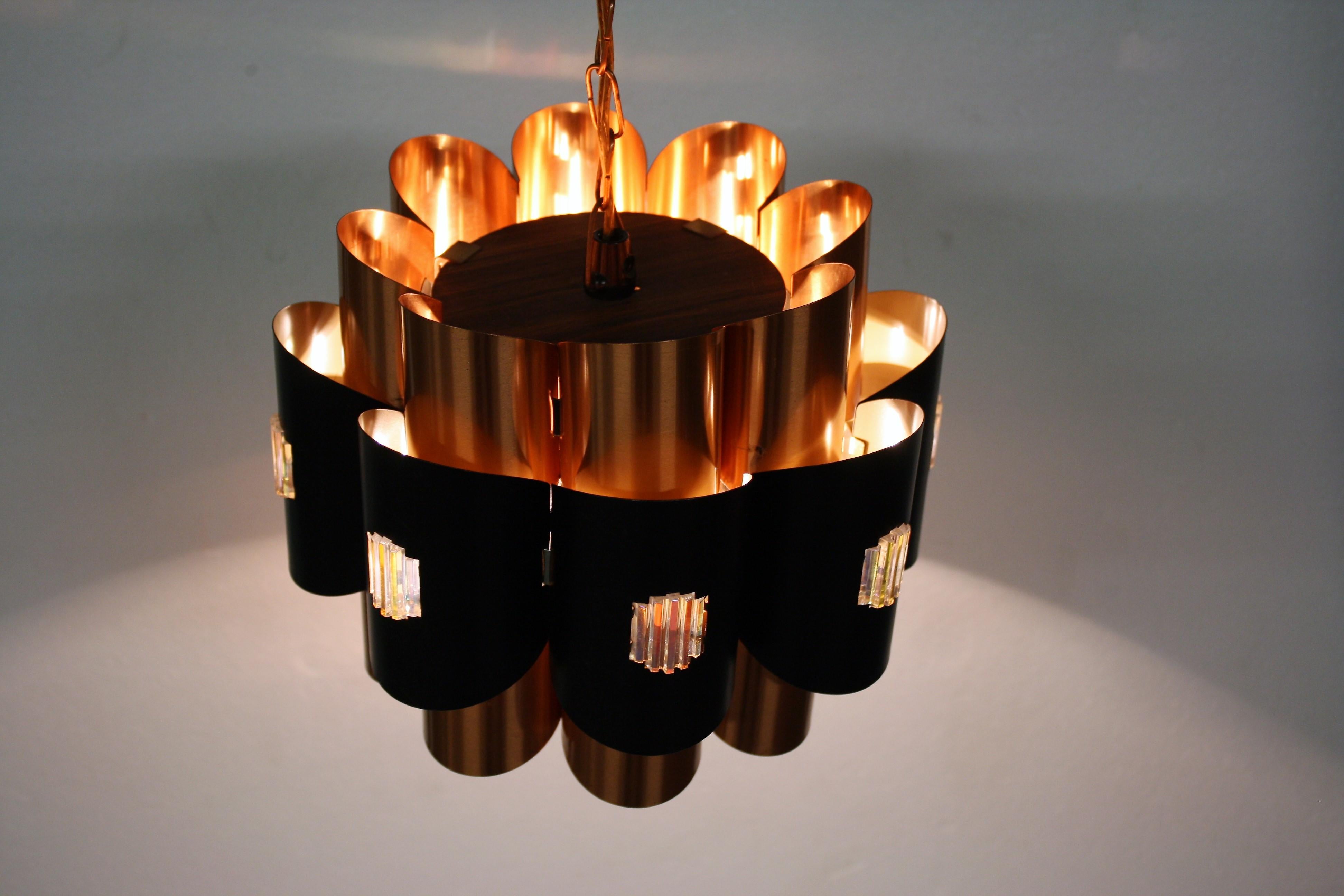 Vintage Copper Pendant Light by Werner Schou, 1960s 2
