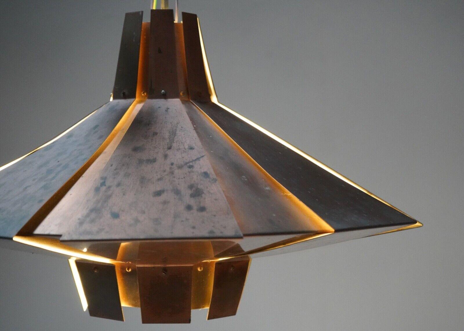 Vintage Copper Pendant Light Werner Schou For Sale 7