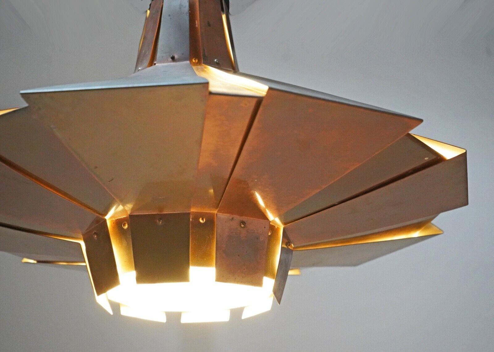 Lampe à suspension vintage en cuivre Werner Schou en vente 7