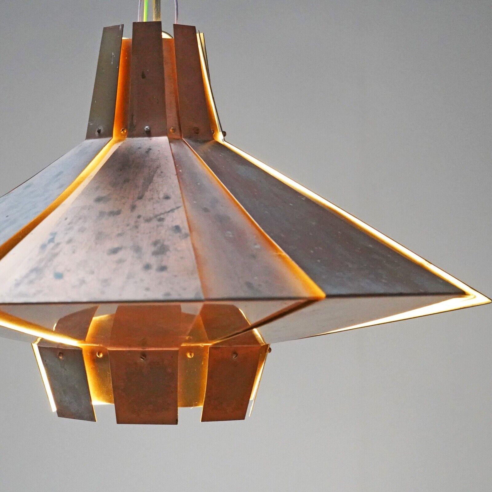 Mid-Century Modern Vintage Copper Pendant Light Werner Schou For Sale