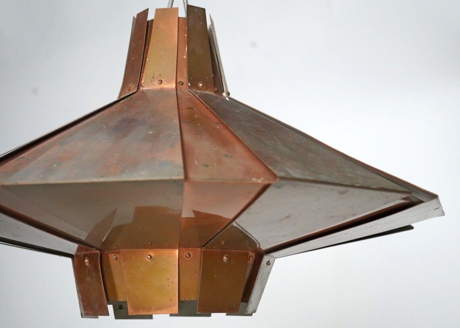 Vintage Copper Pendant Light Werner Schou In Good Condition For Sale In Dorchester, GB