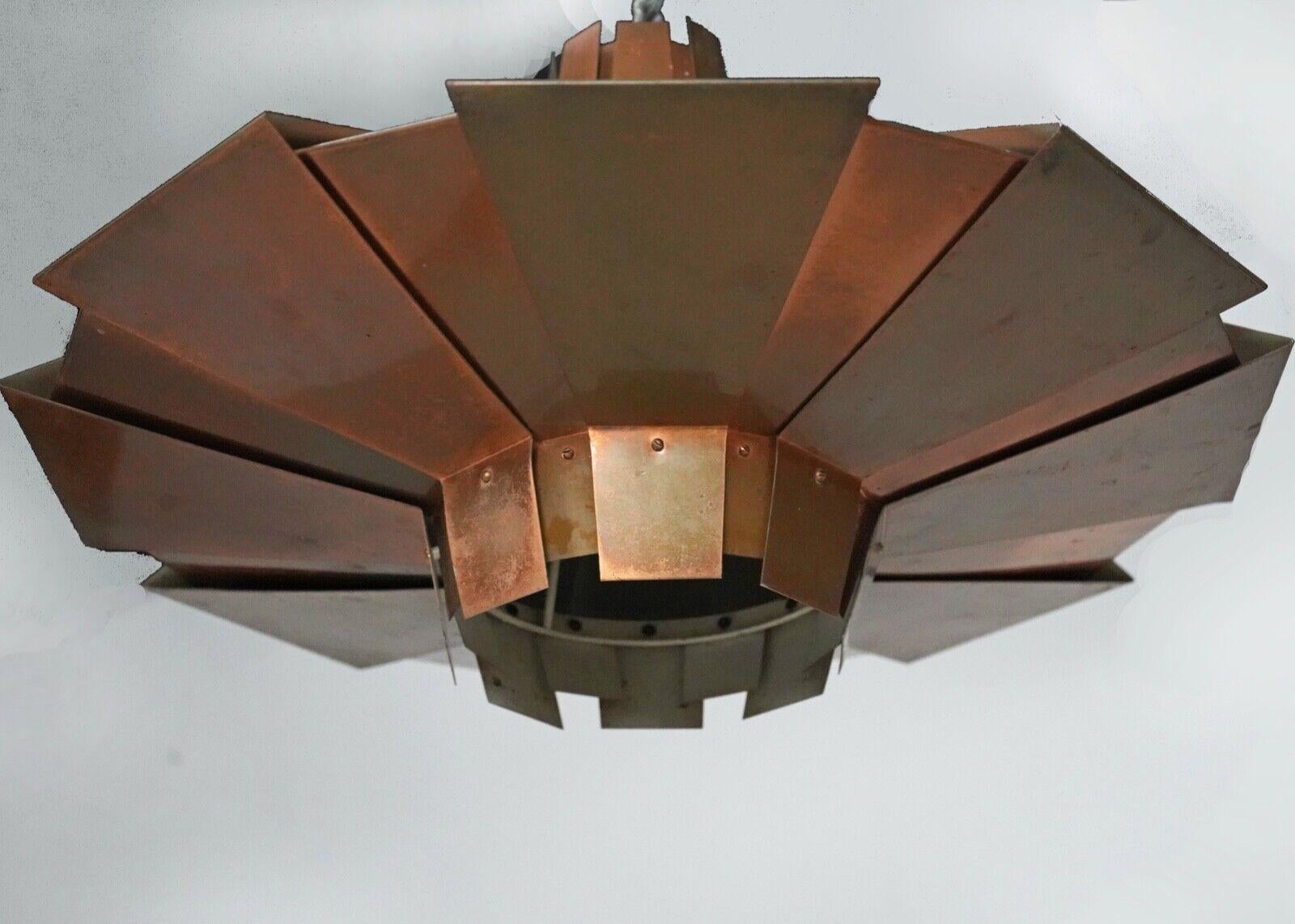 Vintage Copper Pendant Light Werner Schou For Sale 1