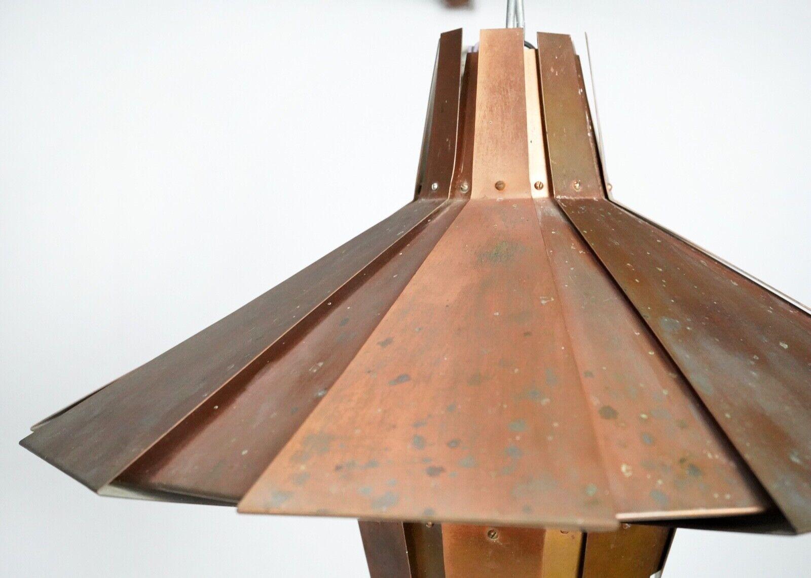 Vintage Copper Pendant Light Werner Schou For Sale 3