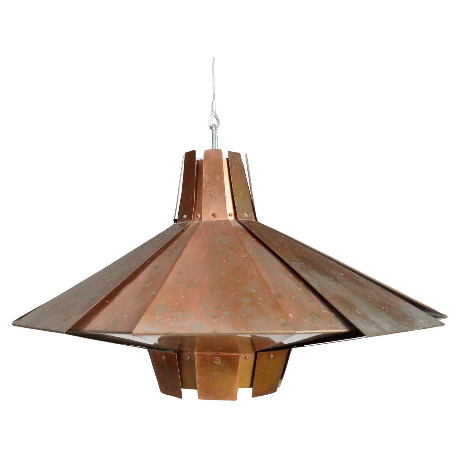 Vintage Copper Pendant Light Werner Schou For Sale