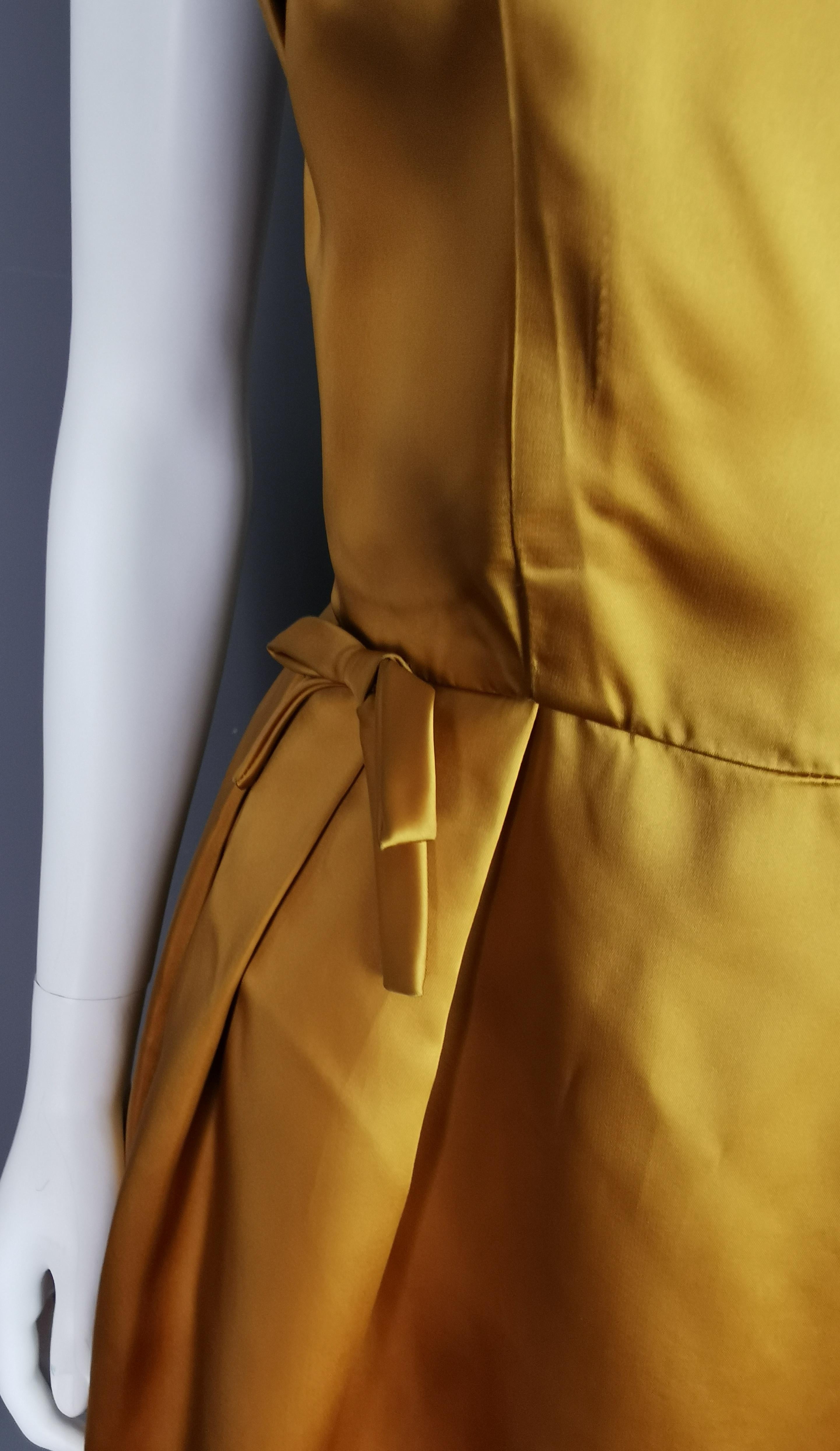 Vintage copper satin cocktail dress, c1960s Kitty Copeland For Sale 5