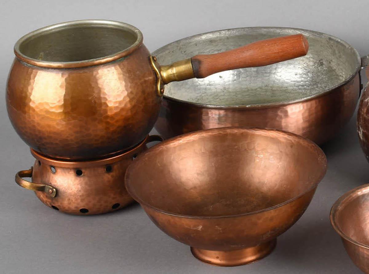 Vintage Copper Set by Eugen Zint, Germany, 1950s In Good Condition For Sale In Roma, IT