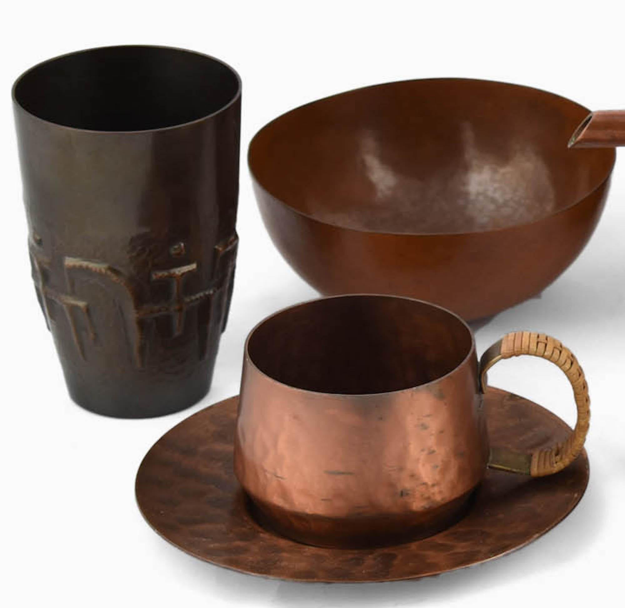 Mid-20th Century Vintage Copper Set by Eugen Zint, Germany, 1960s For Sale