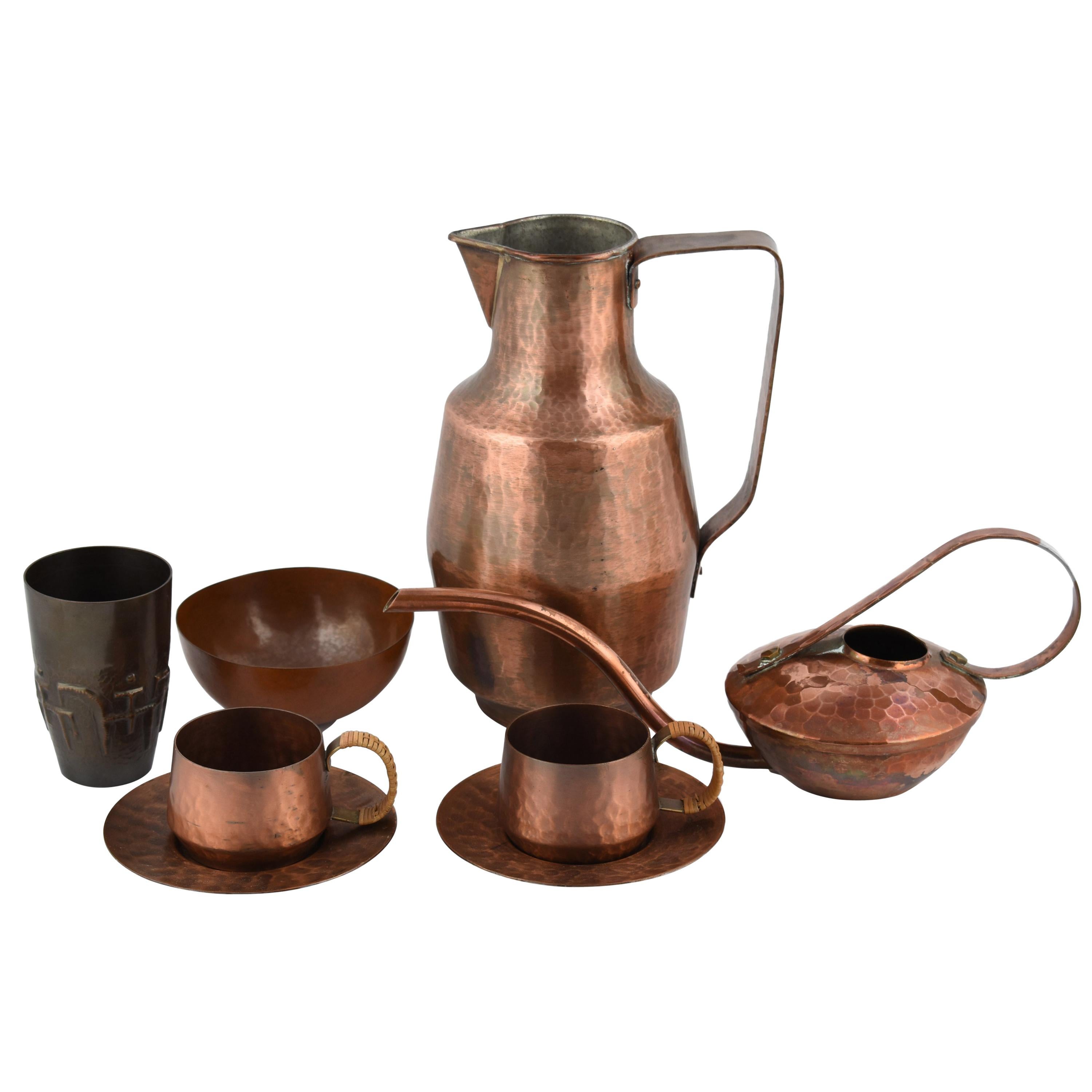 Mid Century West German Hammered Copper Pot Vintage Copper Pots