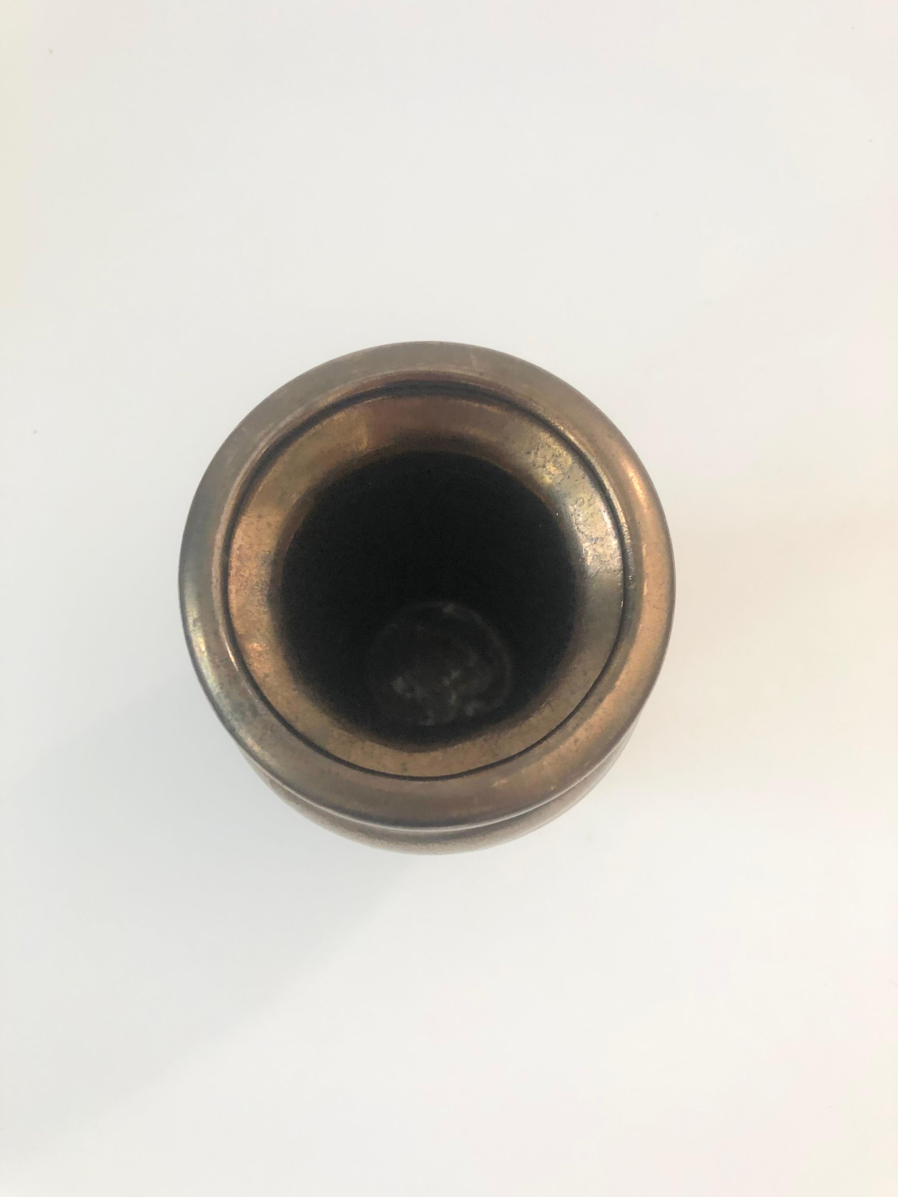 Post-Modern Vintage Copper Swirl Pottery Vase by Haeger