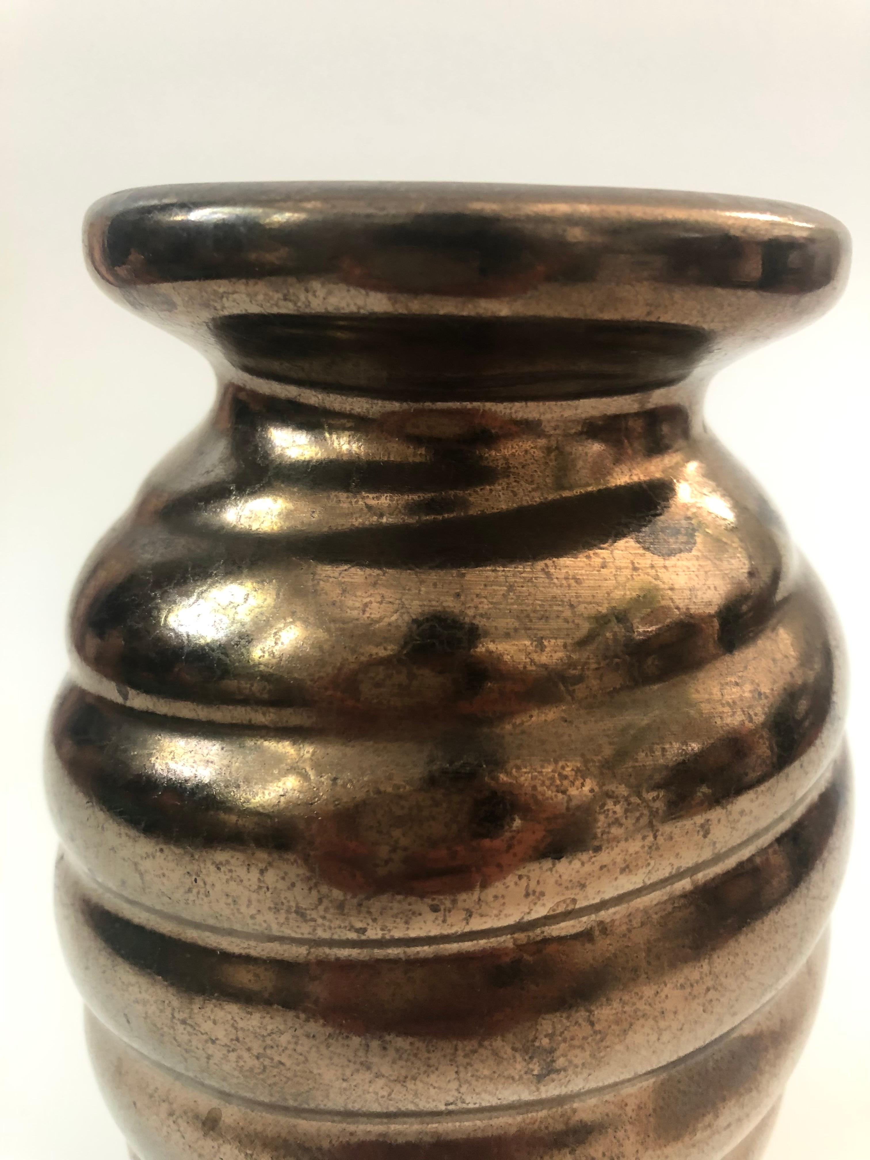 Vintage Copper Swirl Pottery Vase by Haeger In Good Condition In Vallejo, CA