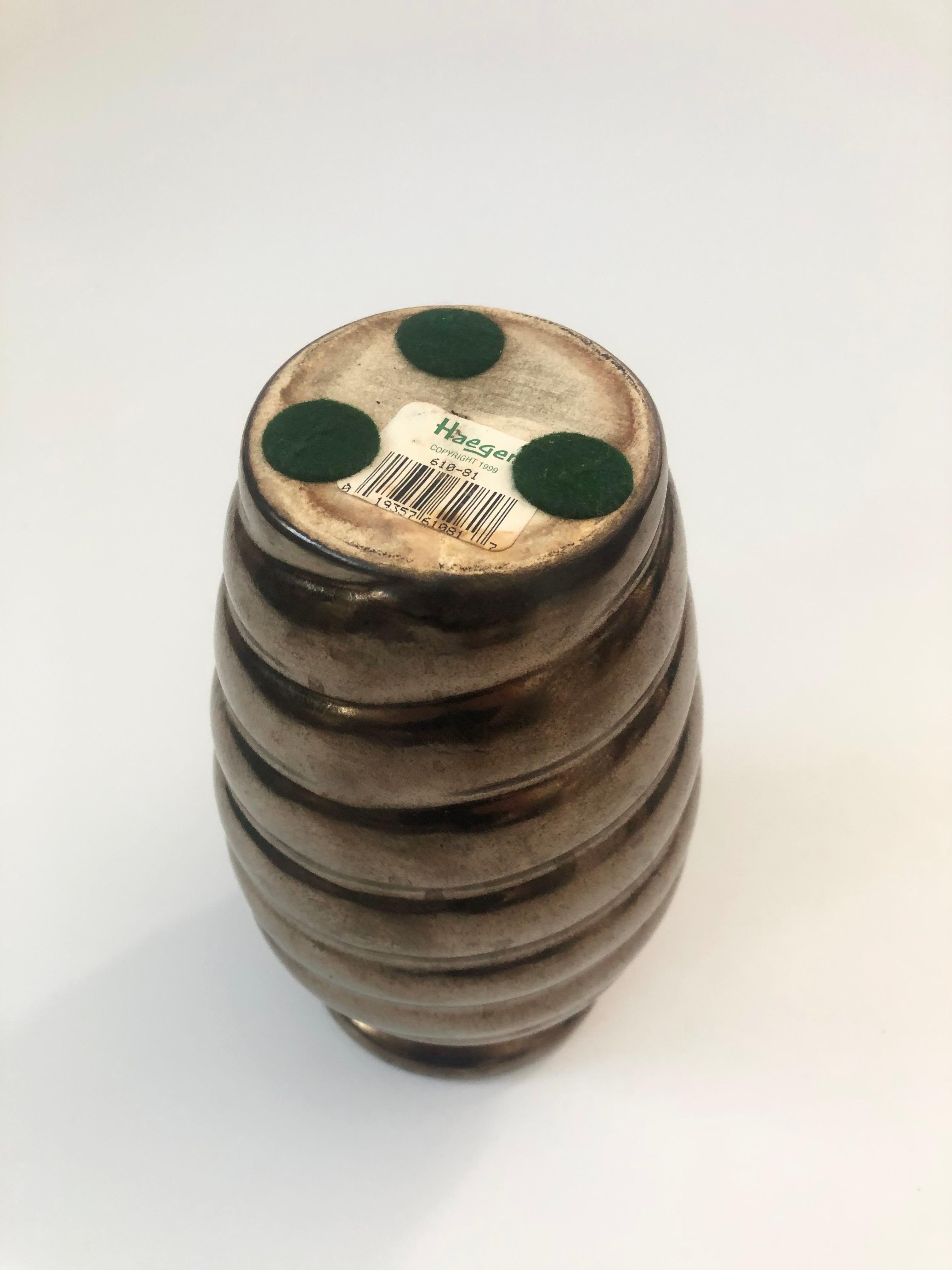 Ceramic Vintage Copper Swirl Pottery Vase by Haeger